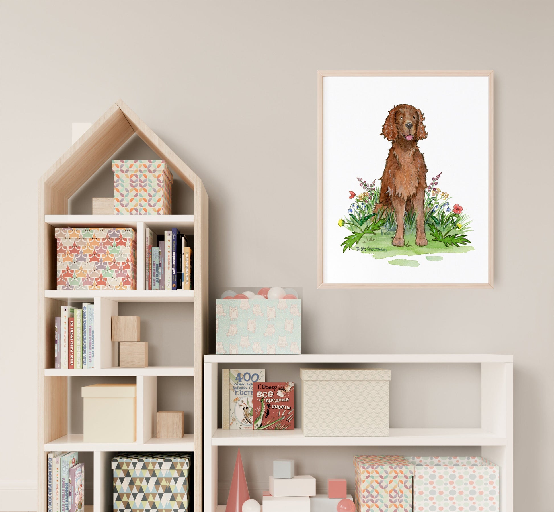 Irish Setter Watercolor Art Print, Gift for Irish Setter Lovers