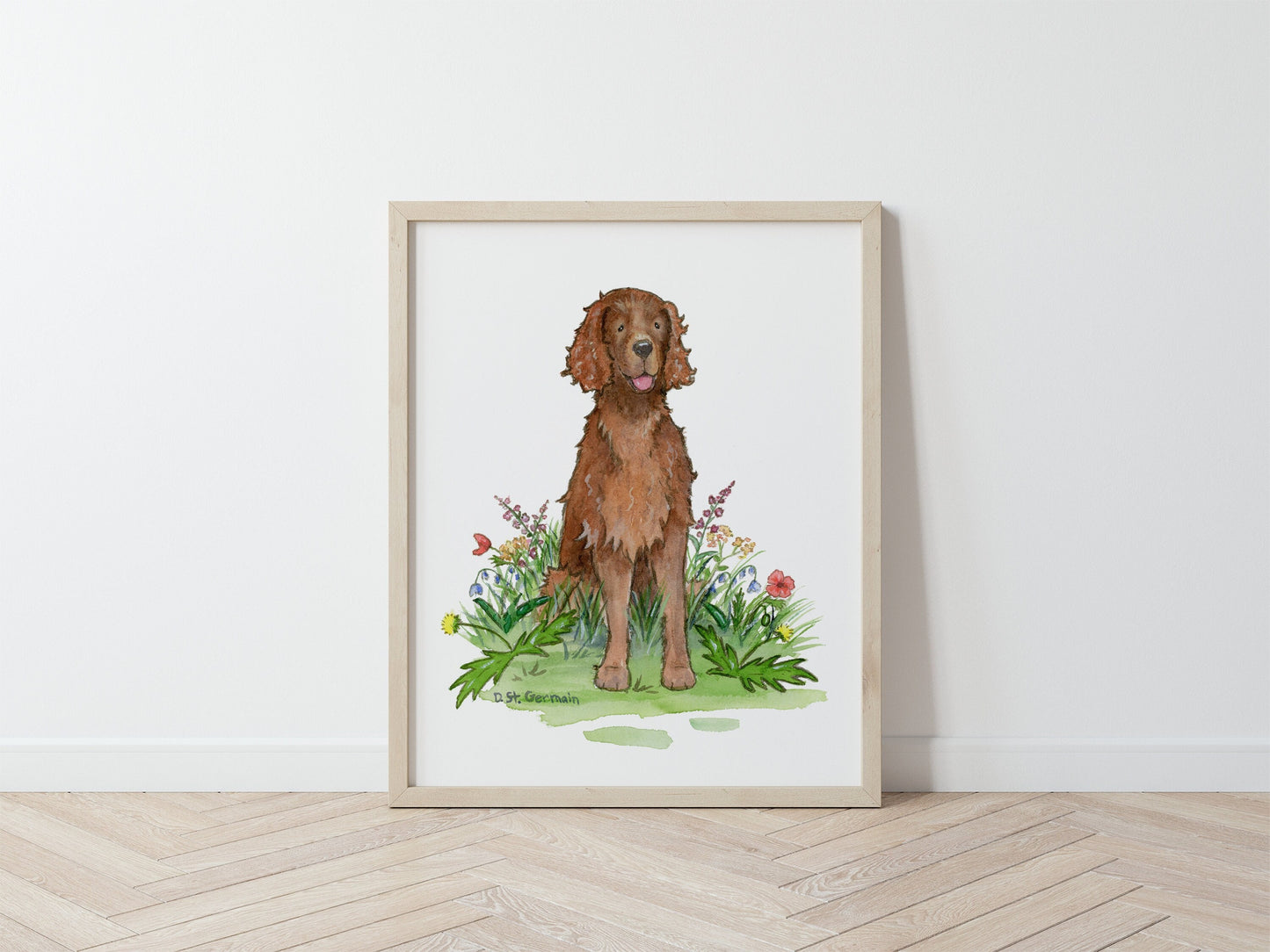Irish Setter Watercolor Art Print, Gift for Irish Setter Lovers