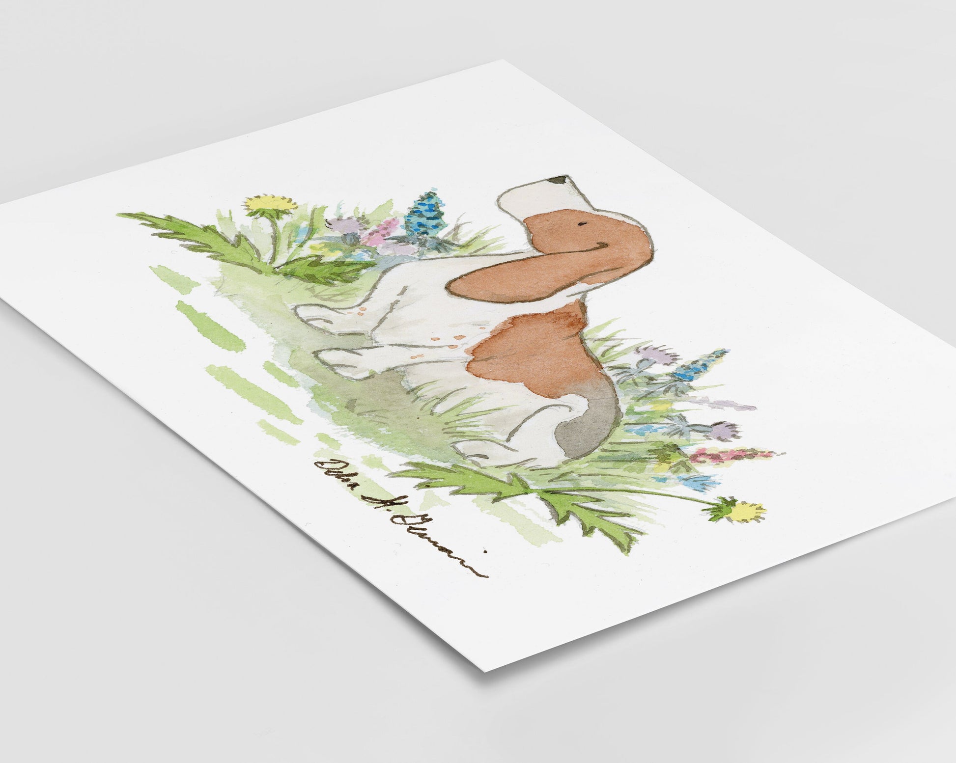 Basset Hound Art Print, Watercolor Basset Hound Wall Art l Jasper and Ruby Art