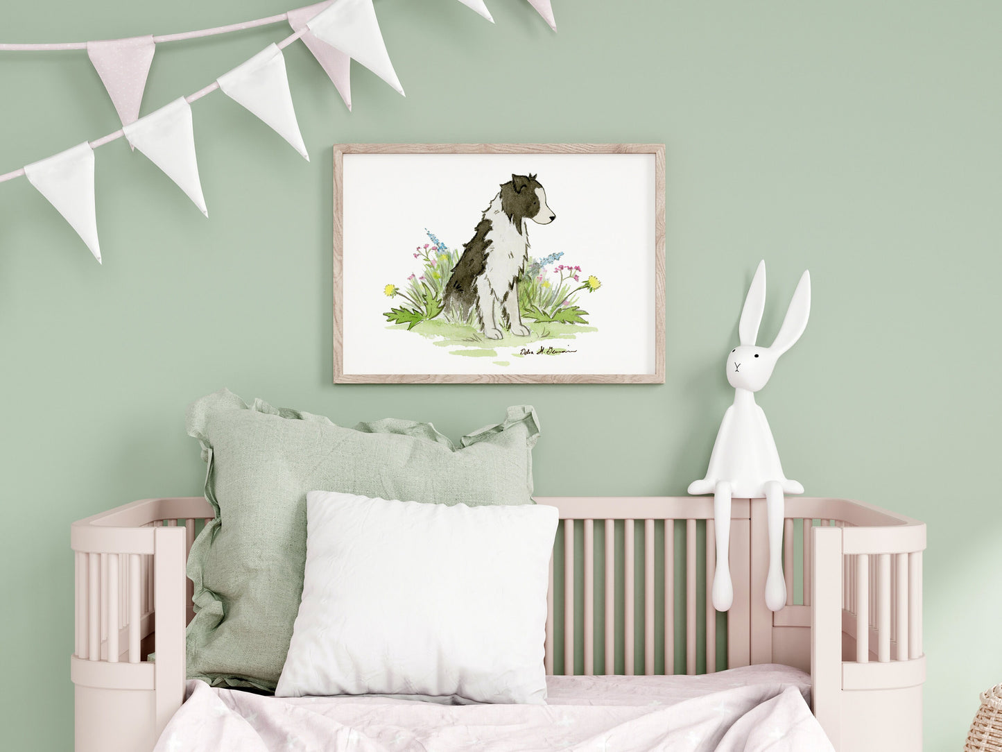 Border Collie Watercolor Print, Gift For Dog Lovers