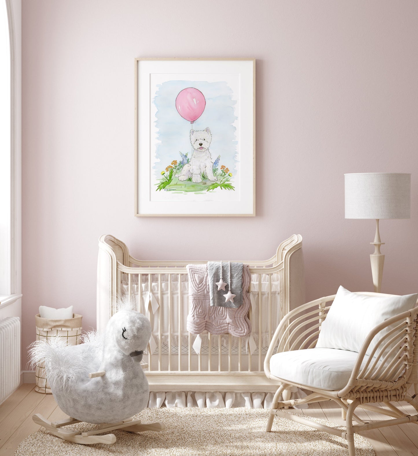 Westie Watercolor Art Print, West Highland White Terrier