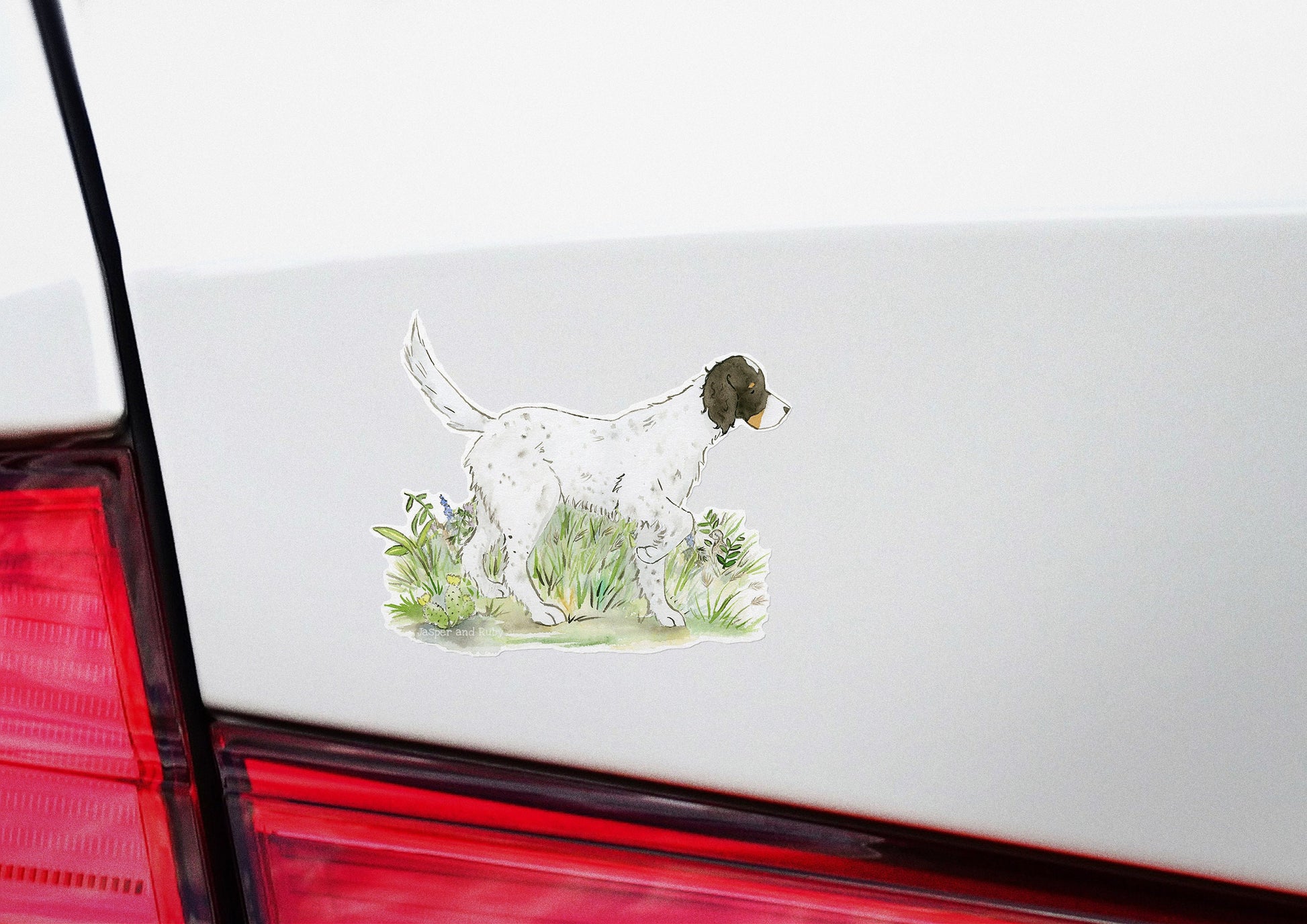 English Setter Waterproof Sticker, Dog Lover Gift