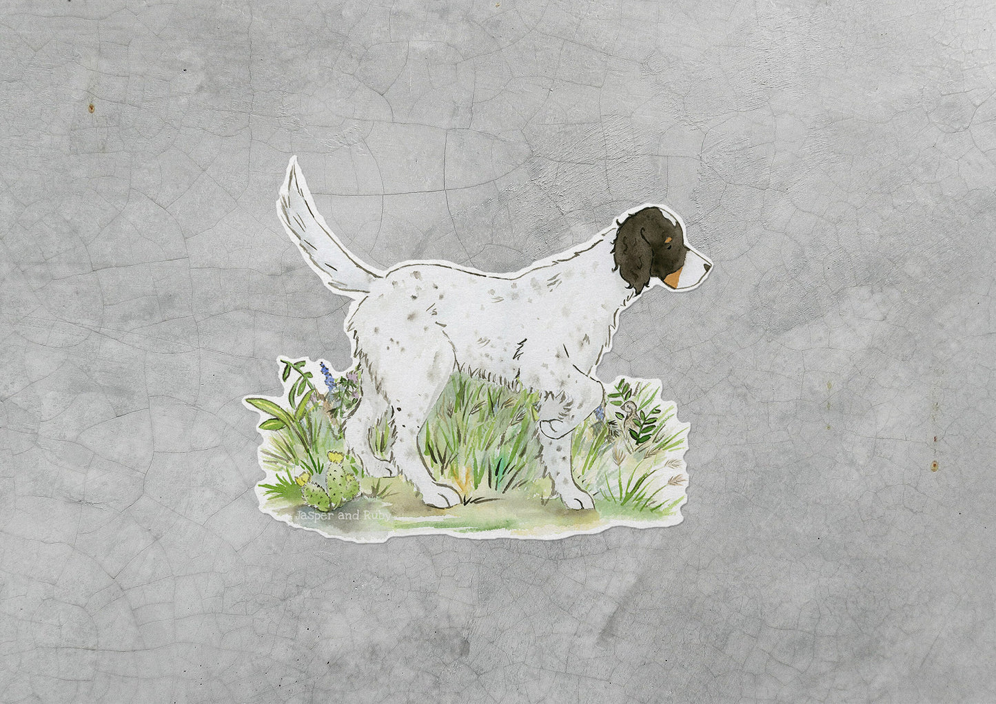 English Setter Waterproof Sticker, Dog Lover Gift