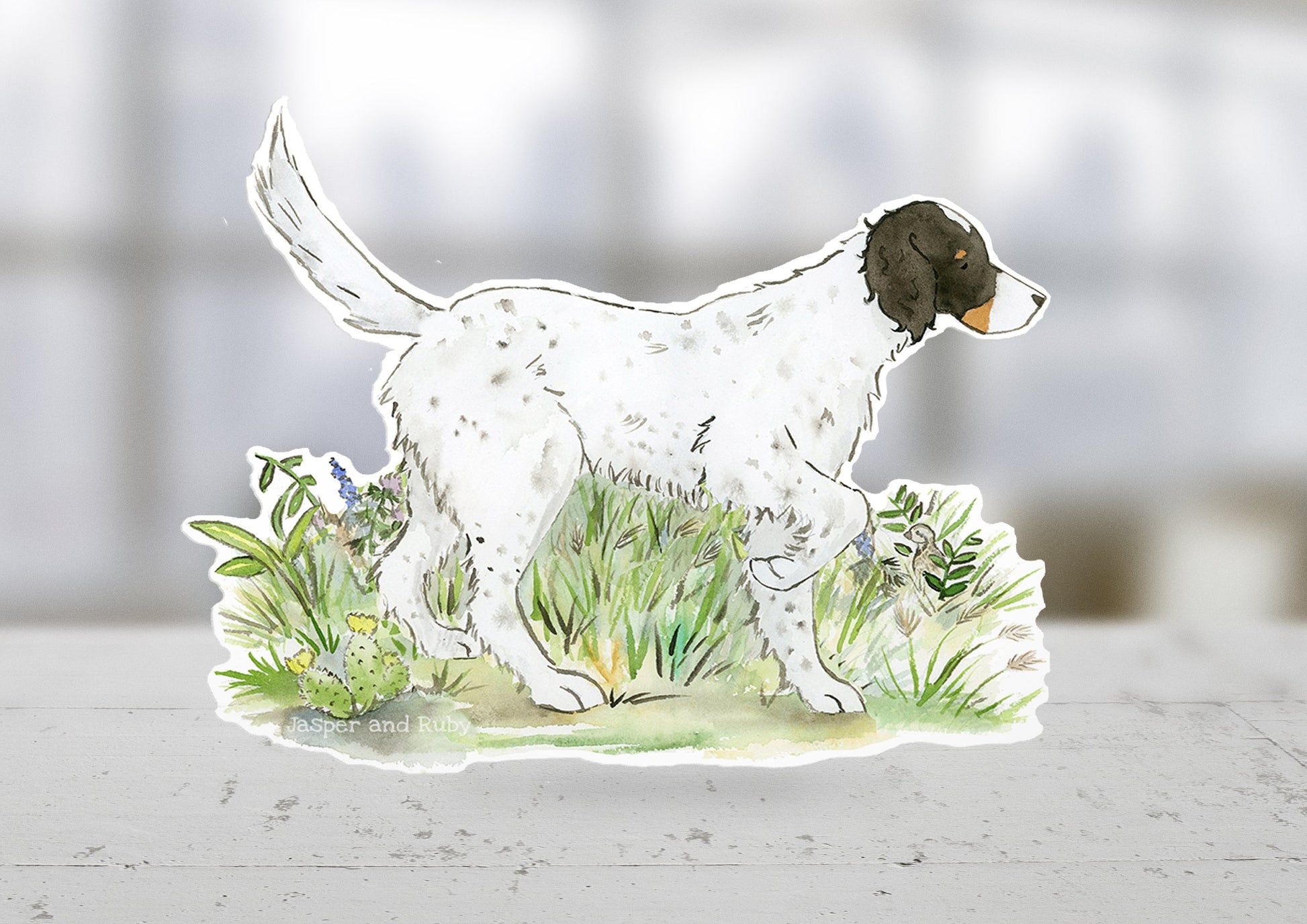 English Setter Waterproof Sticker, Dog Lover Gift