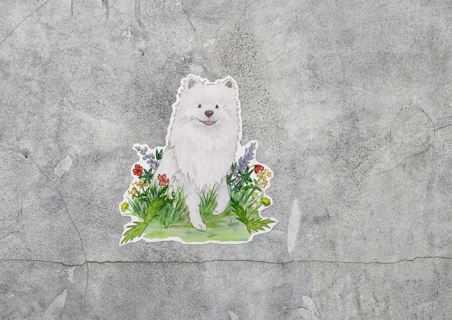 American Eskimo Vinyl Sticker, Eskie Car decal