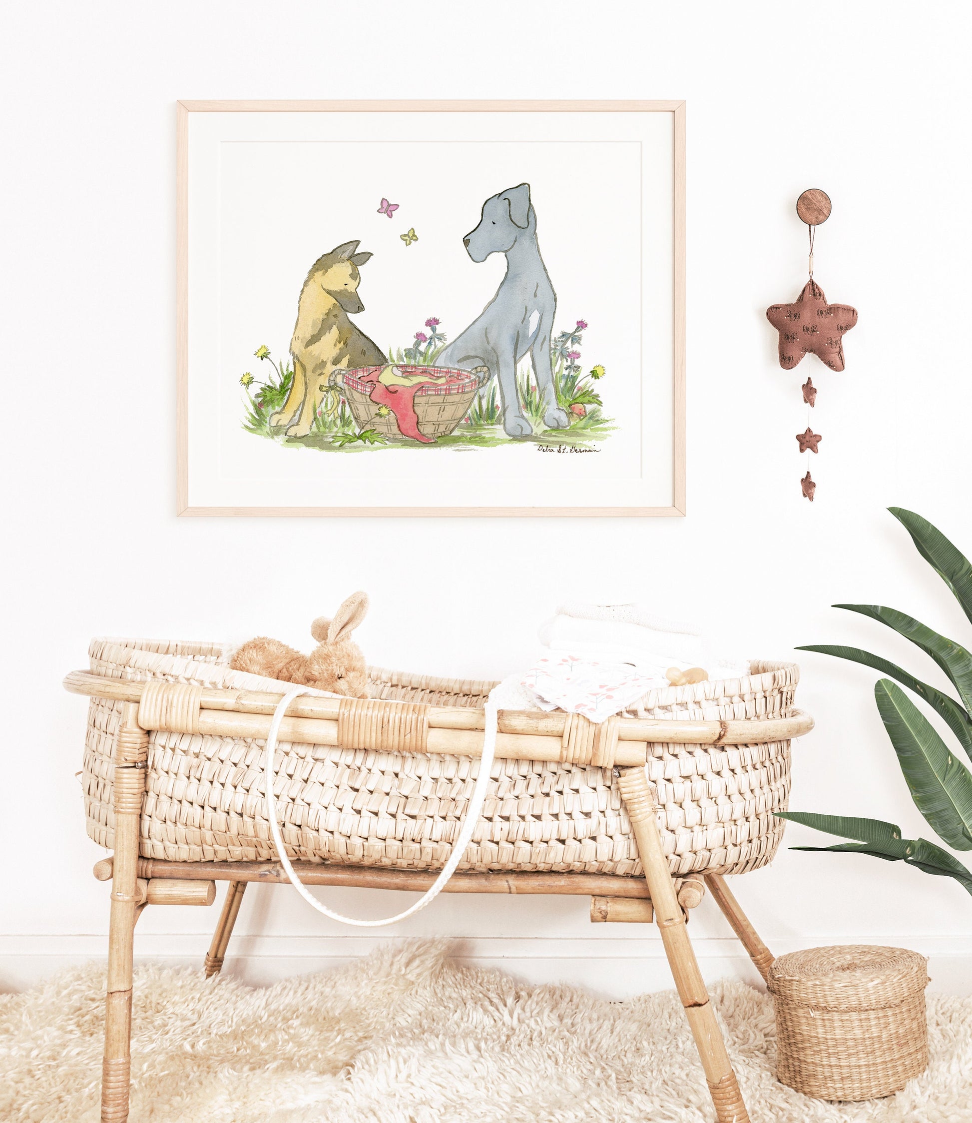 German Shepherd Art Print, Great Dane Art, Dog Nursery Art