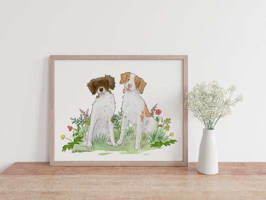 Brittany Spaniel Watercolor Art Print