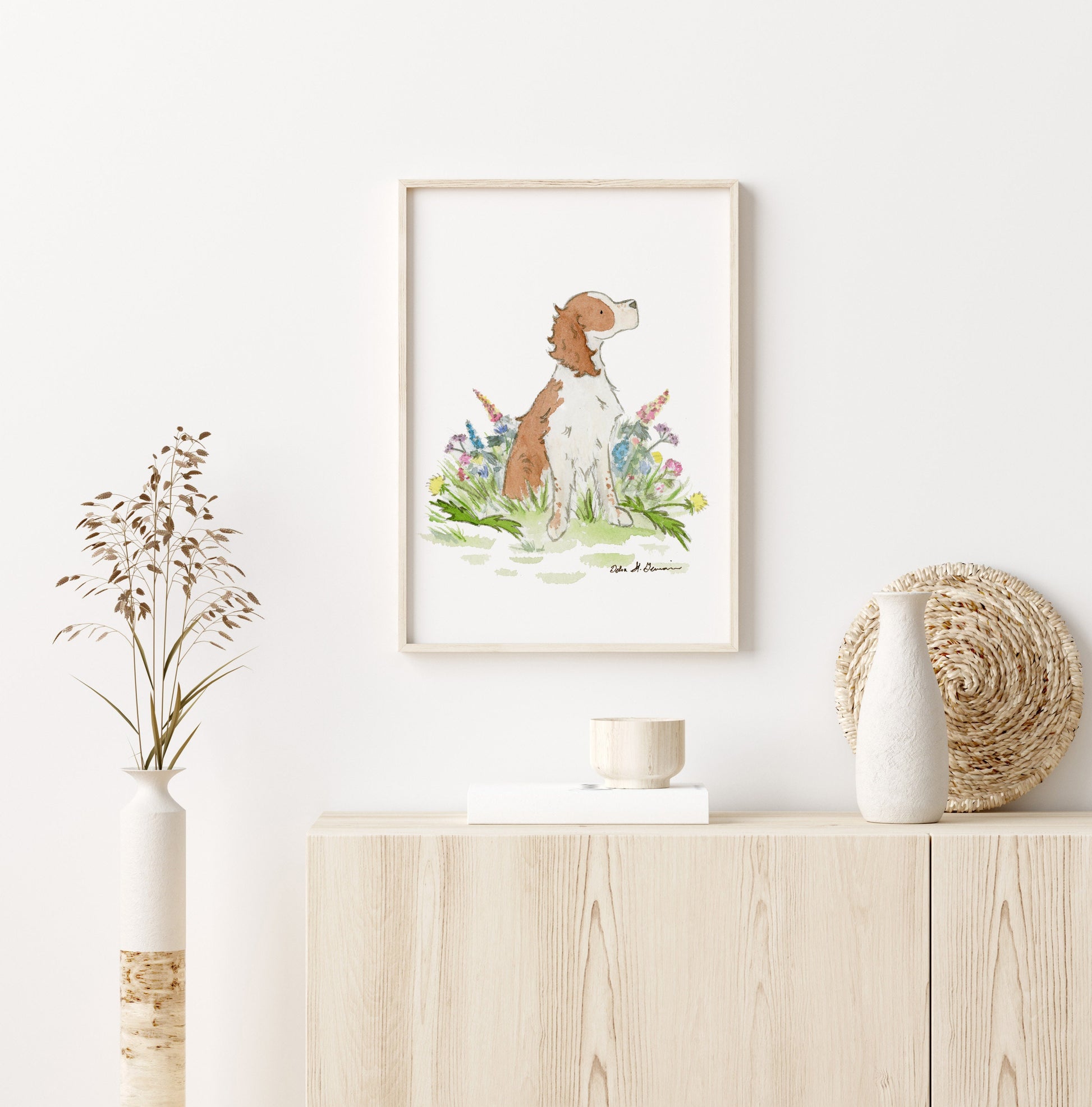 Springer Spaniel Art, Watercolor Print
