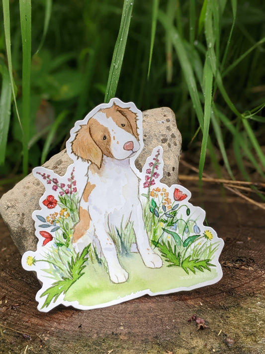 Brittany Spaniel Vinyl Sticker