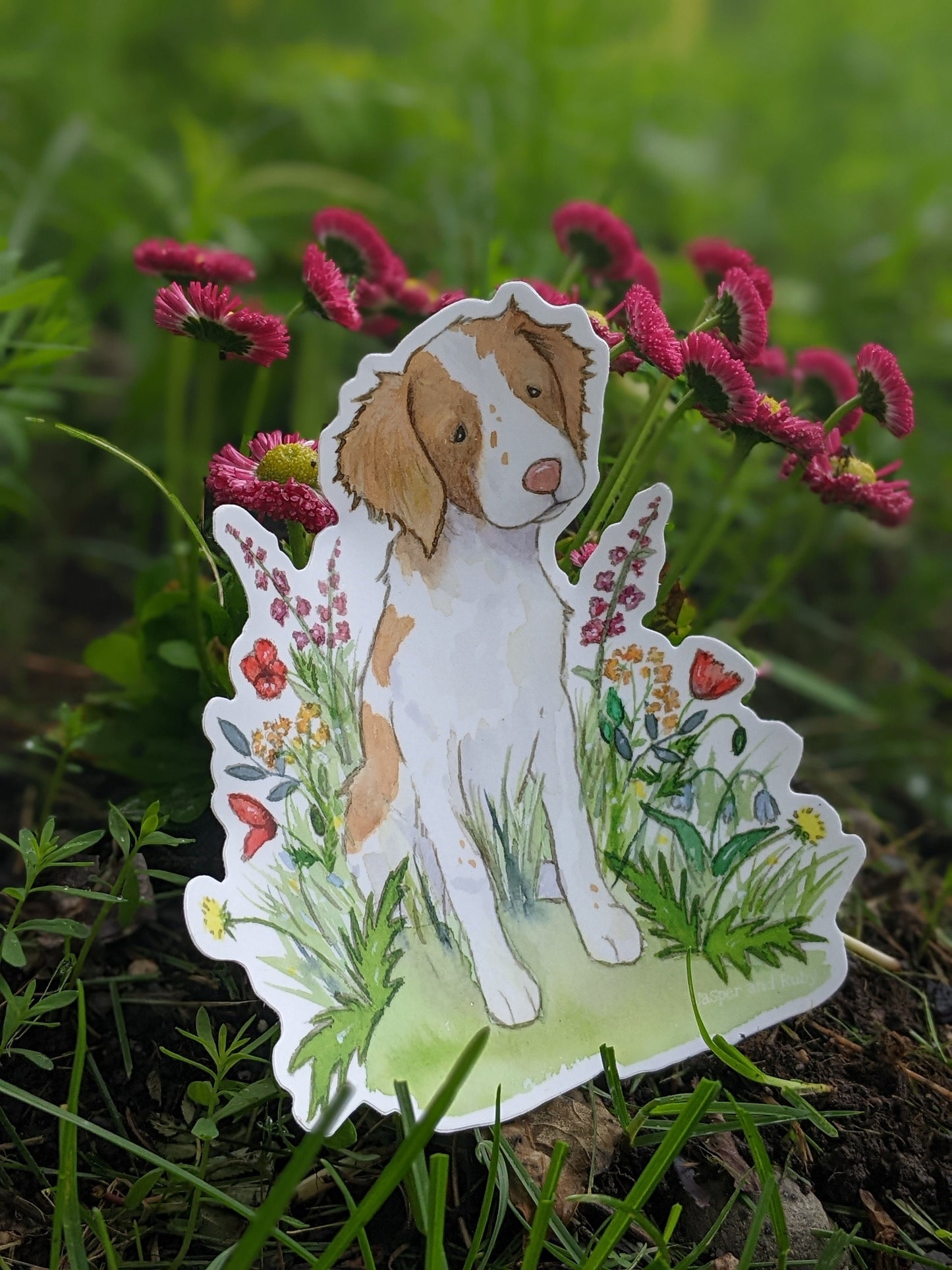 Brittany Spaniel Vinyl Sticker