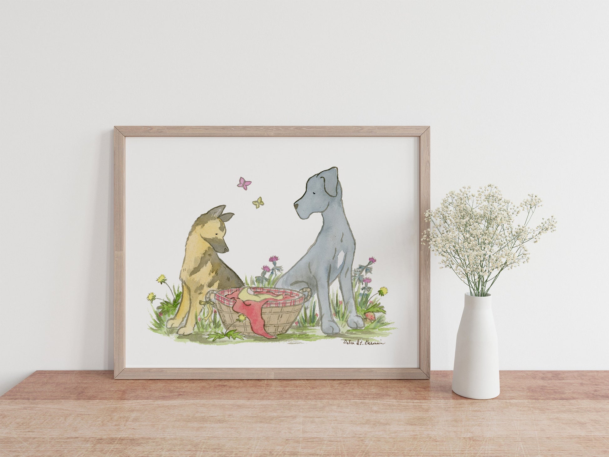 German Shepherd Art Print, Great Dane Art, Dog Nursery Art