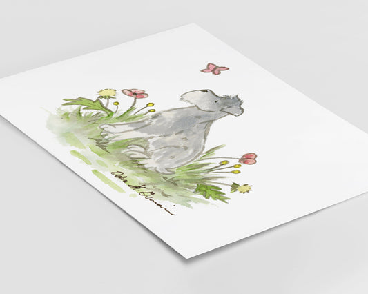 Mini Schnauzer Watercolor Art Print, Gift for Dog Lovers