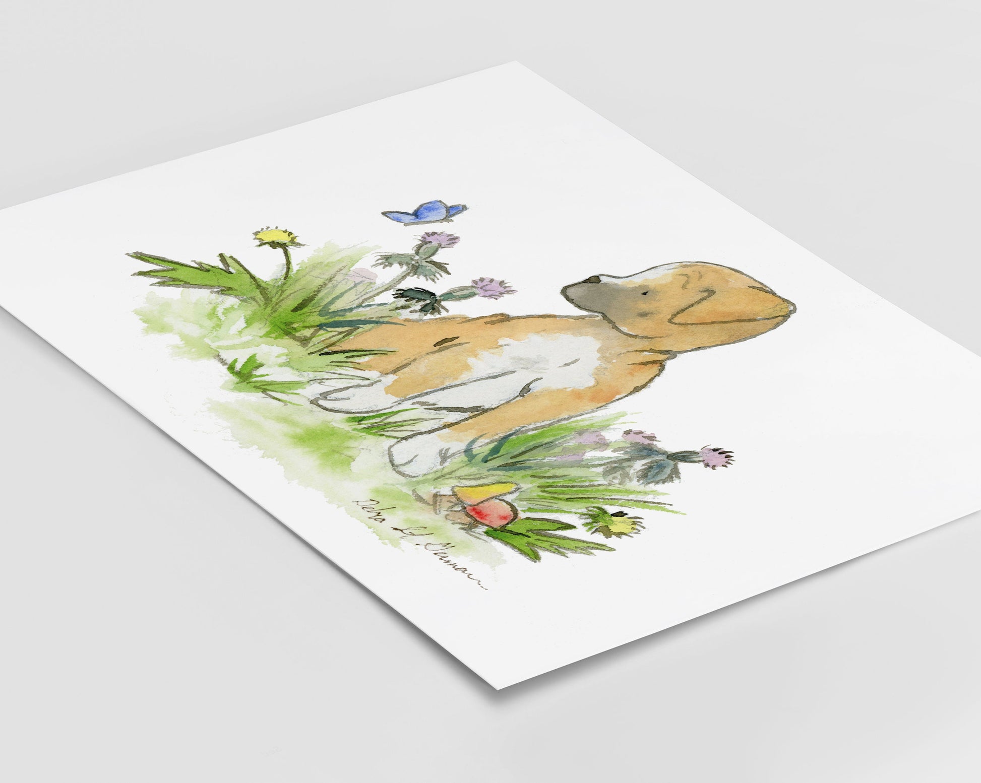 Boxer Puppy Art, Watercolor Print for Dog Lovers