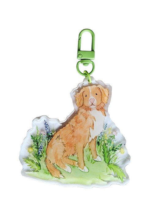 nova scotia duck tolling retriever dog key chain