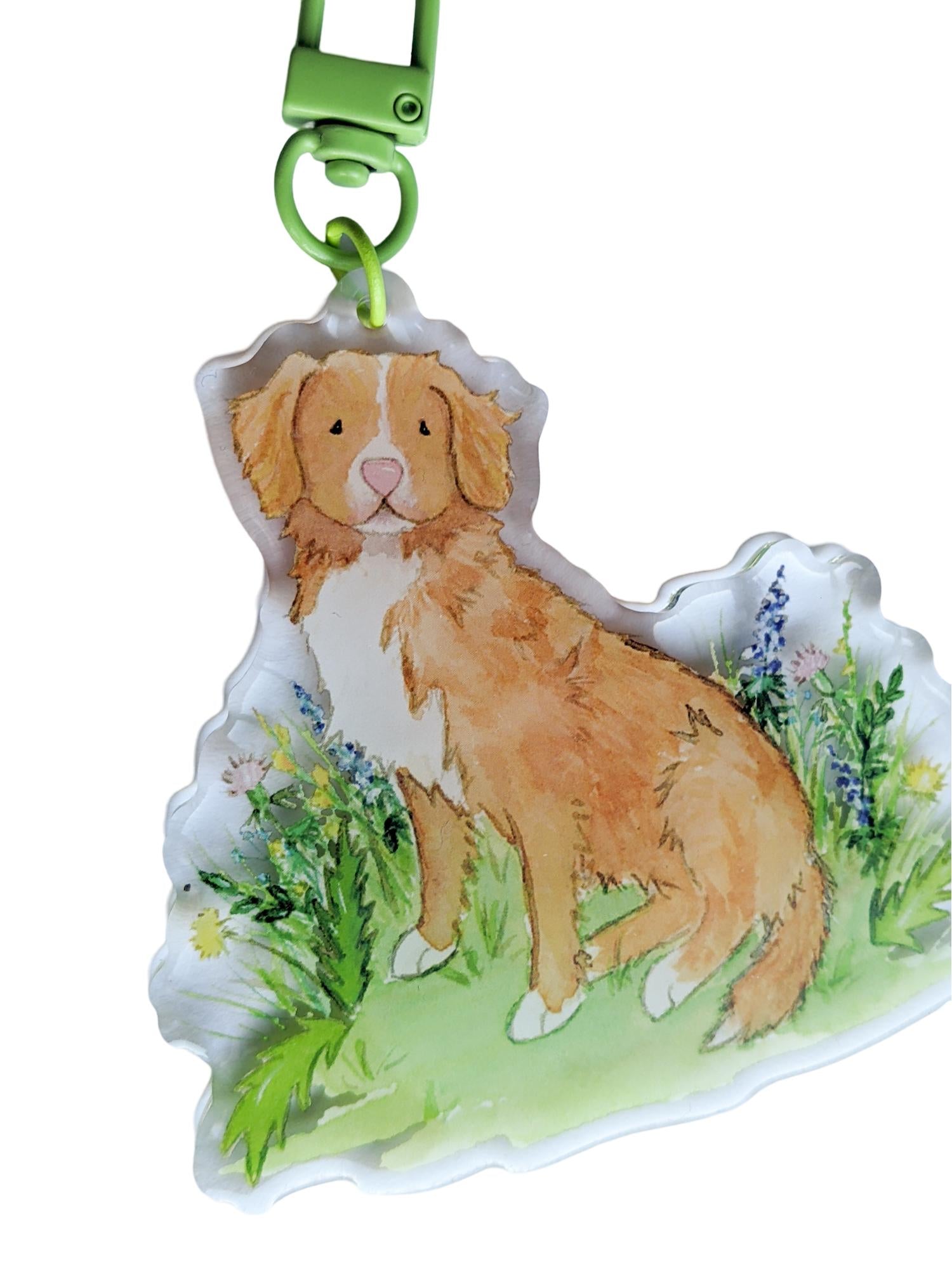 nova scotia duck tolling retriever dog key chain