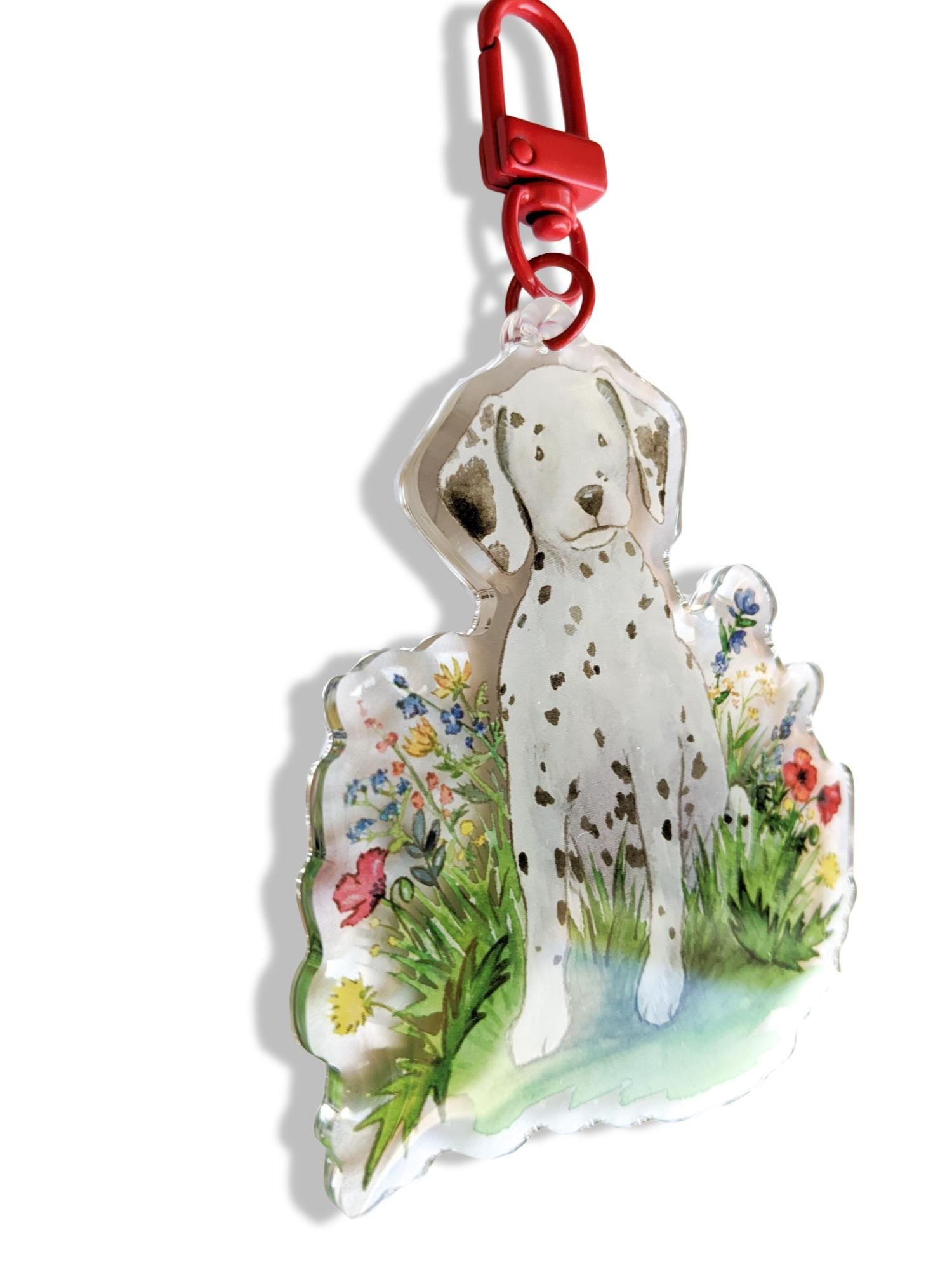 Acrylic Dalmatian Keychain, Dalmatian Gift, Dalmatian Keyring, Dalmatian Lover Gift, Dalmatian Art, Gift for Pet Owner, Gift for Dog Lover