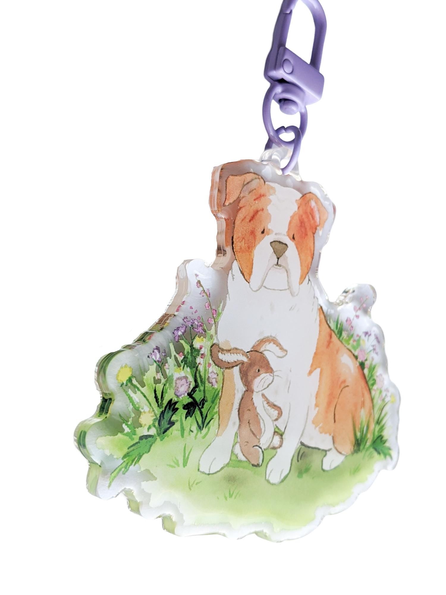 Acrylic English Bulldog Keychain, Bulldog Gift, Bulldog Keyring, Bulldog Lover Gift, Bulldog Art, Gift for Pet Owner, Gift for Dog Lover