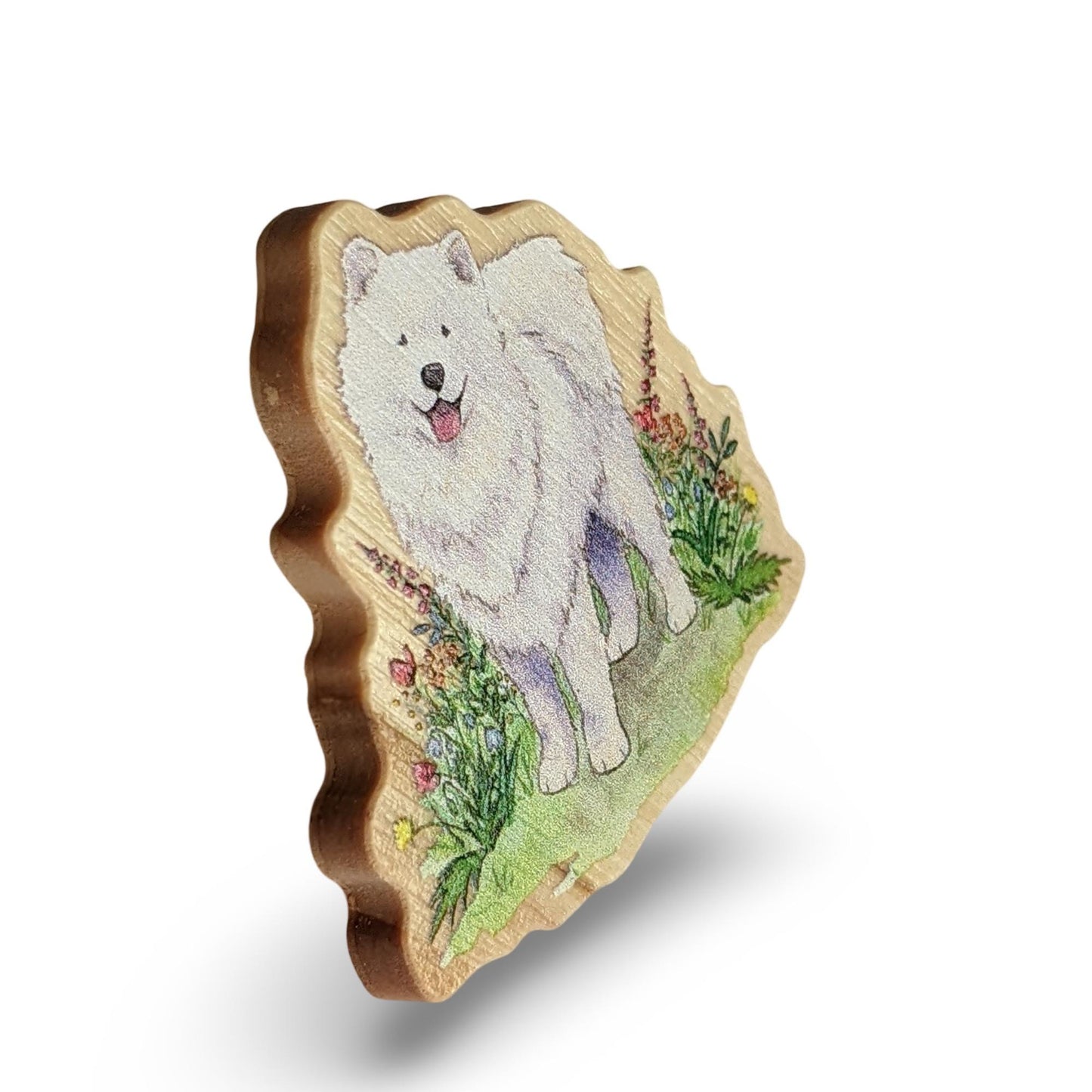 wooden samoyed pin