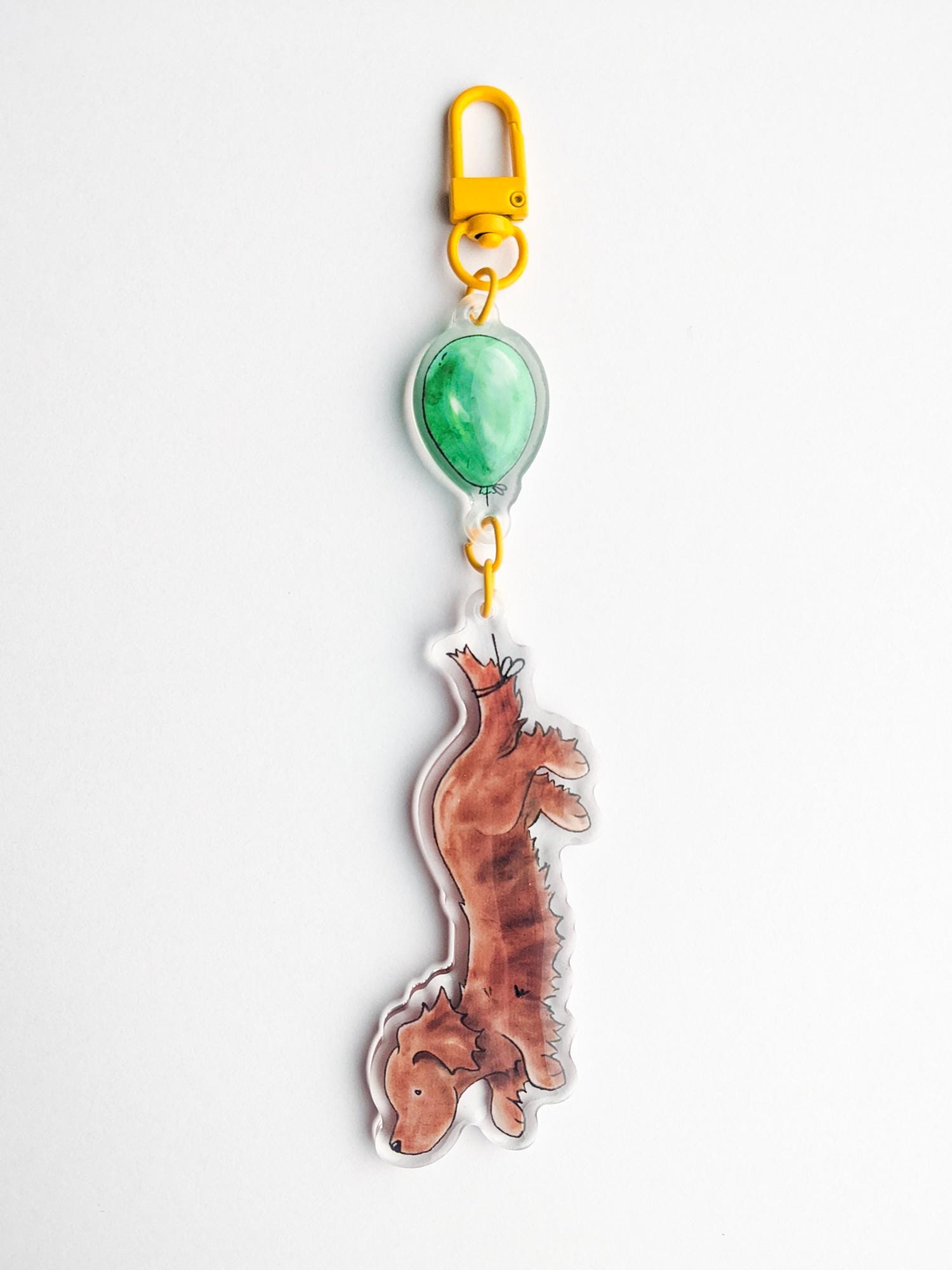 Acrylic Dachshund Keychain, Dachshund with Balloon, Gift for Dachshund Lover, Weiner Dog Keyring, Cute Dachshund Gift, Dachshund Art