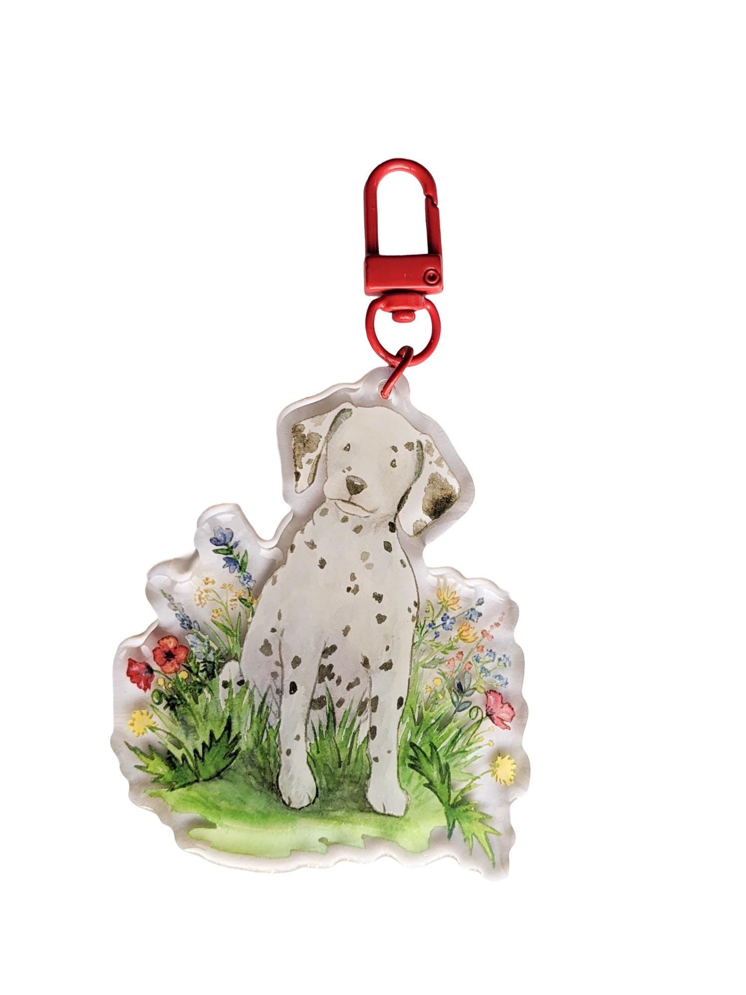 Acrylic Dalmatian Keychain, Dalmatian Gift, Dalmatian Keyring, Dalmatian Lover Gift, Dalmatian Art, Gift for Pet Owner, Gift for Dog Lover