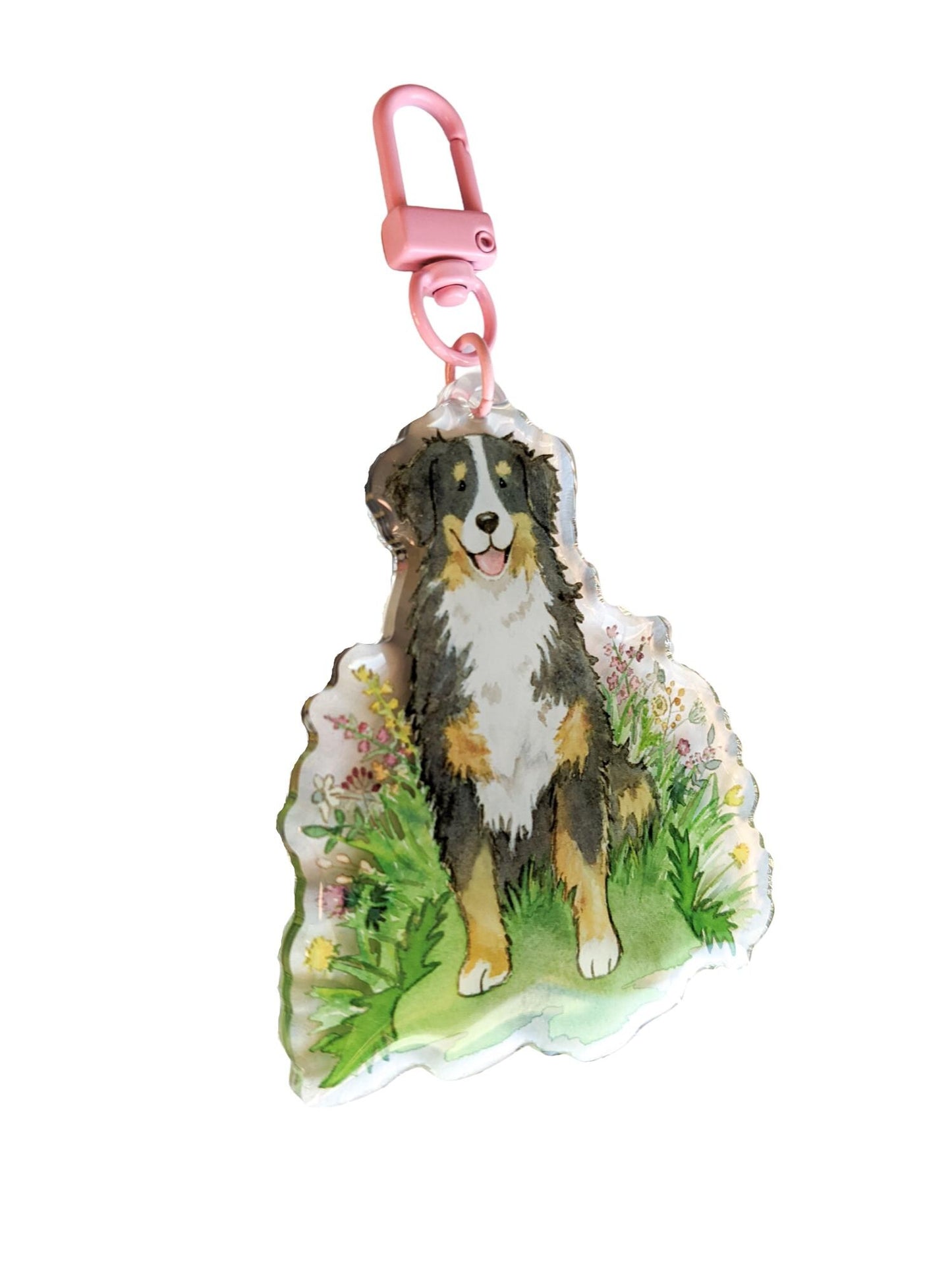 Acrylic Bernese Keychain, Bernese Gift, Berner Keyring, Bernese Lover Gift, Bernese Art, Berner Mom, Gift for Pet Owner, Gift for Dog Lover