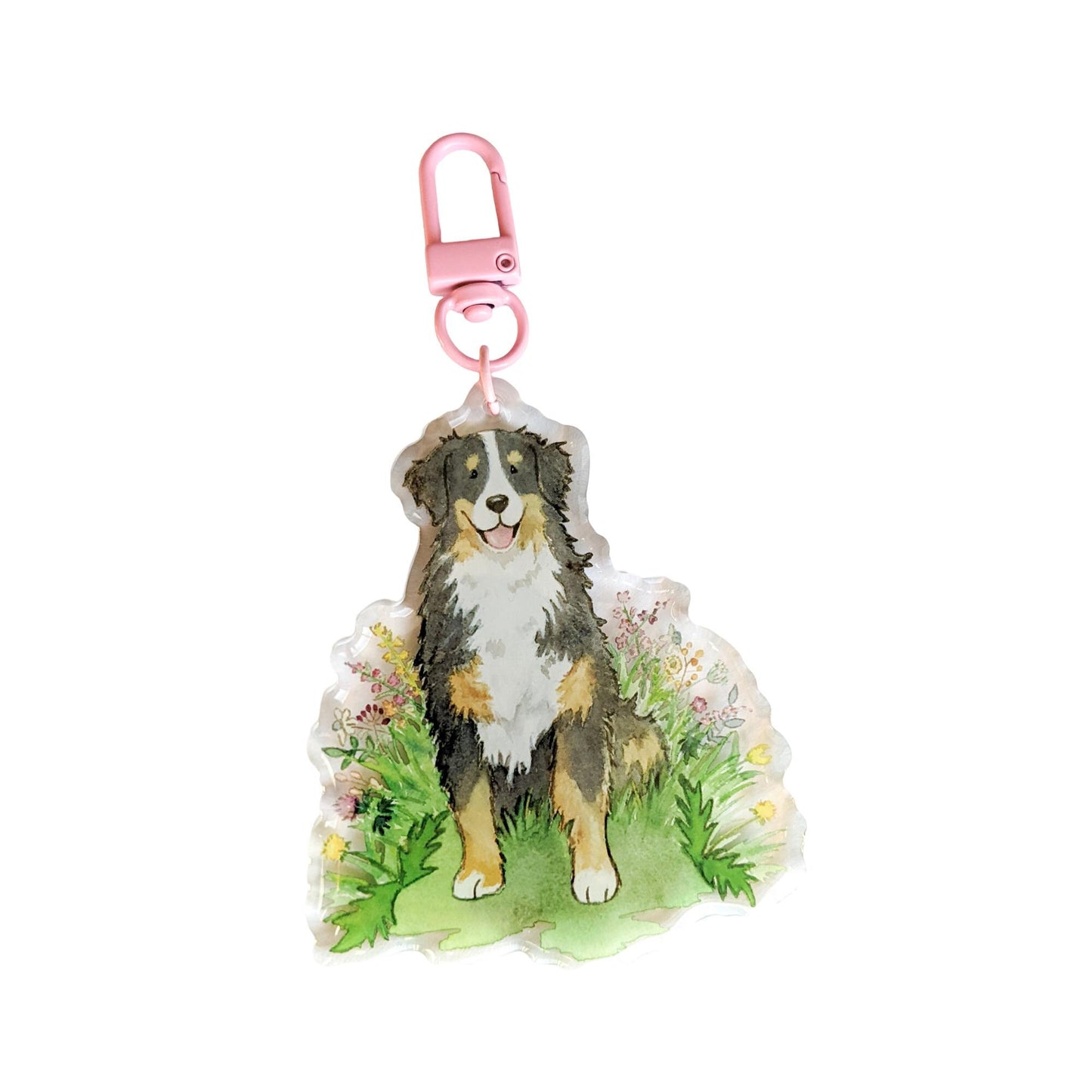 Acrylic Bernese Keychain, Bernese Gift, Berner Keyring, Bernese Lover Gift, Bernese Art, Berner Mom, Gift for Pet Owner, Gift for Dog Lover