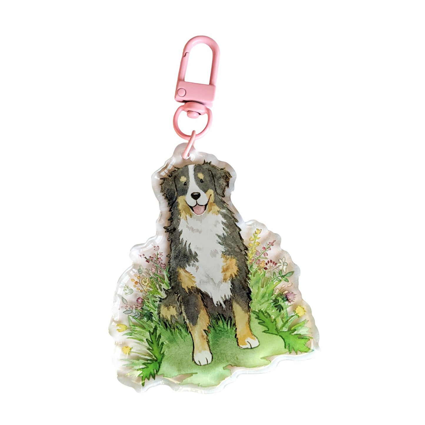 Acrylic Bernese Keychain, Bernese Gift, Berner Keyring, Bernese Lover Gift, Bernese Art, Berner Mom, Gift for Pet Owner, Gift for Dog Lover