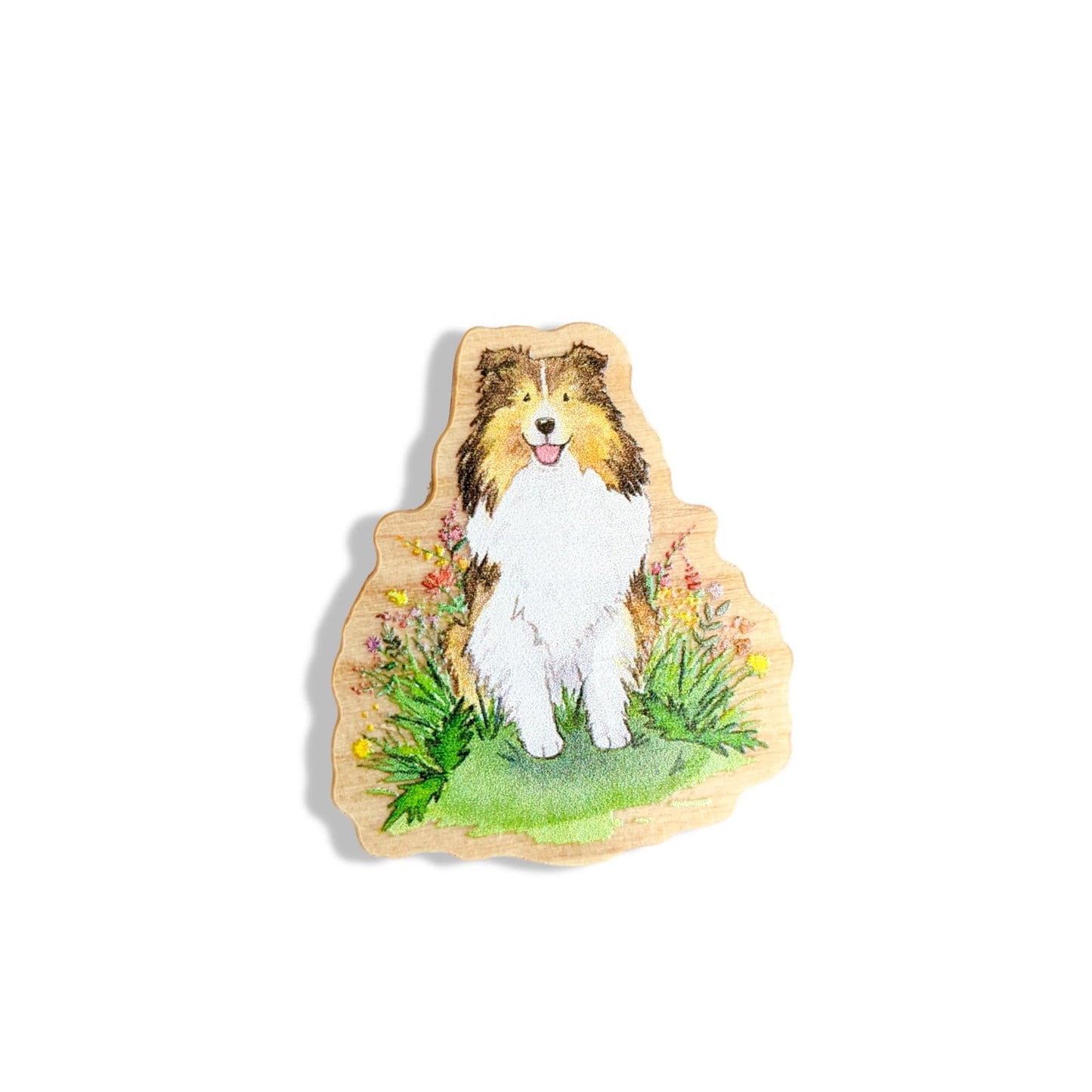 sable sheltie wooden pin