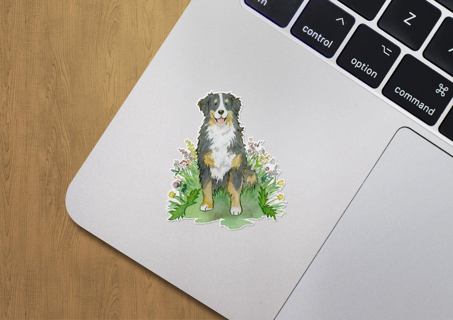 bernese mountain dog and flowers sticker