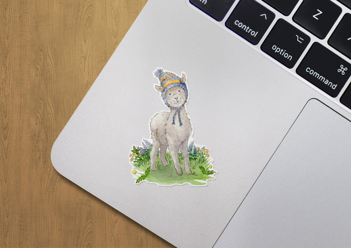 alpaca wearing a hat sticker