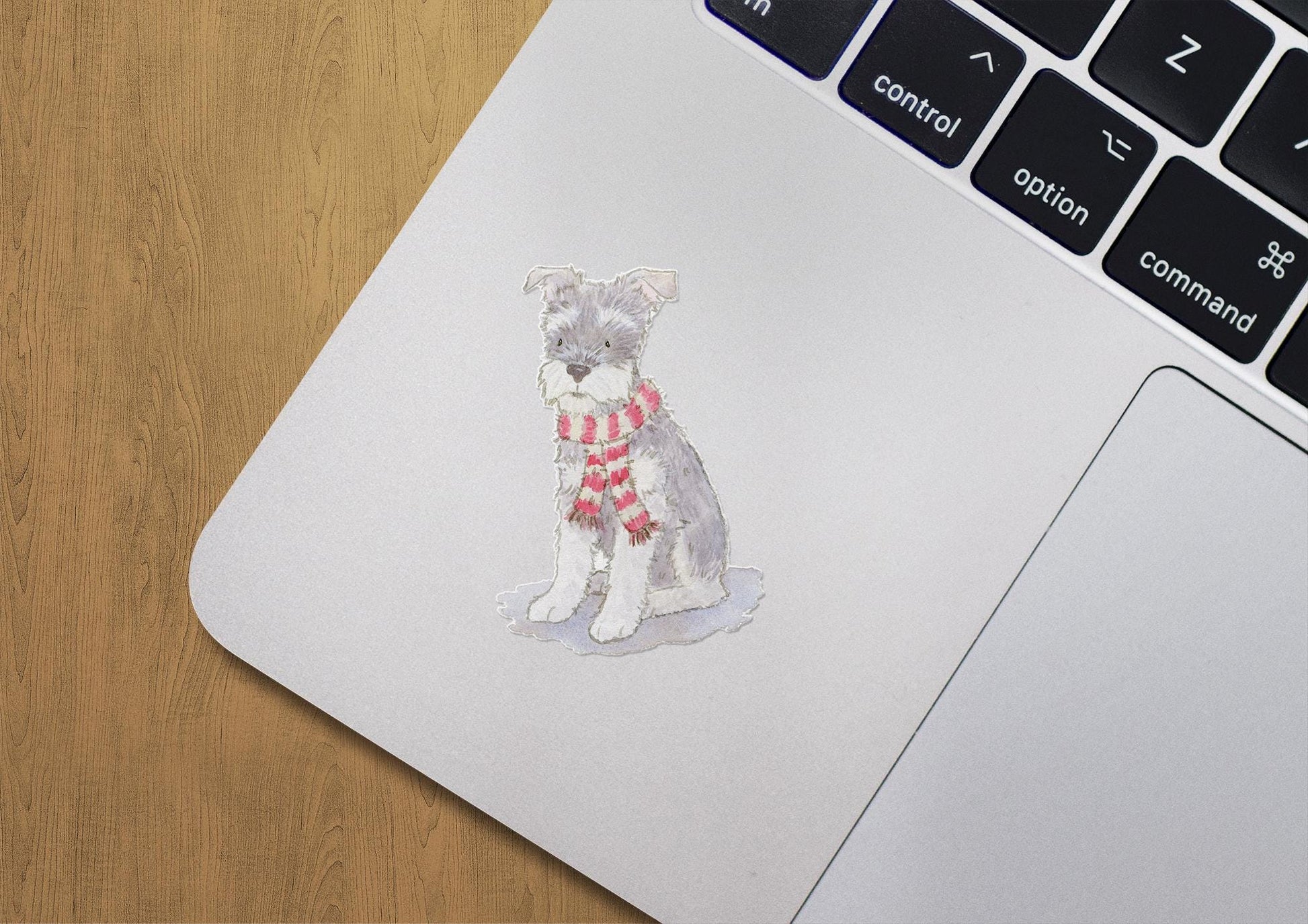 holiday schnauzer puppy sticker