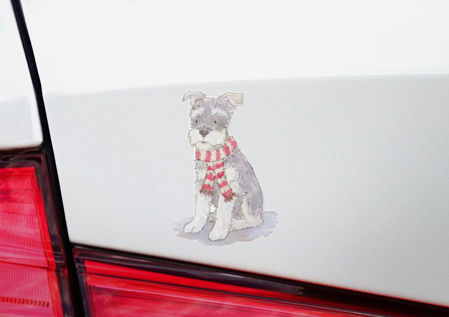 holiday schnauzer puppy sticker