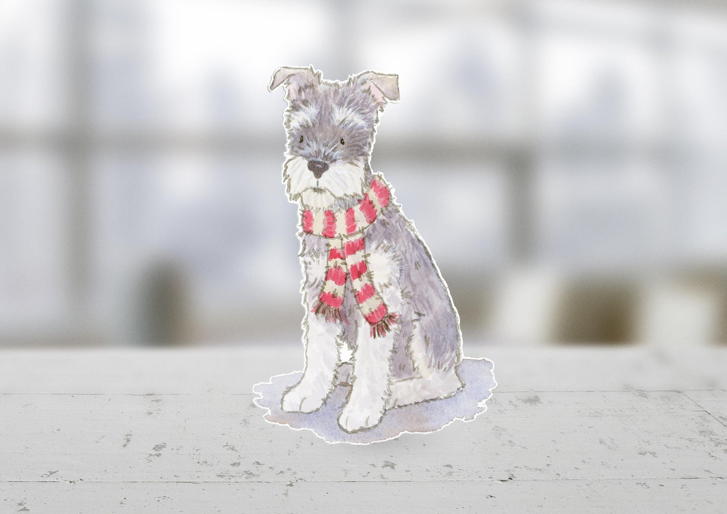 holiday schnauzer puppy sticker