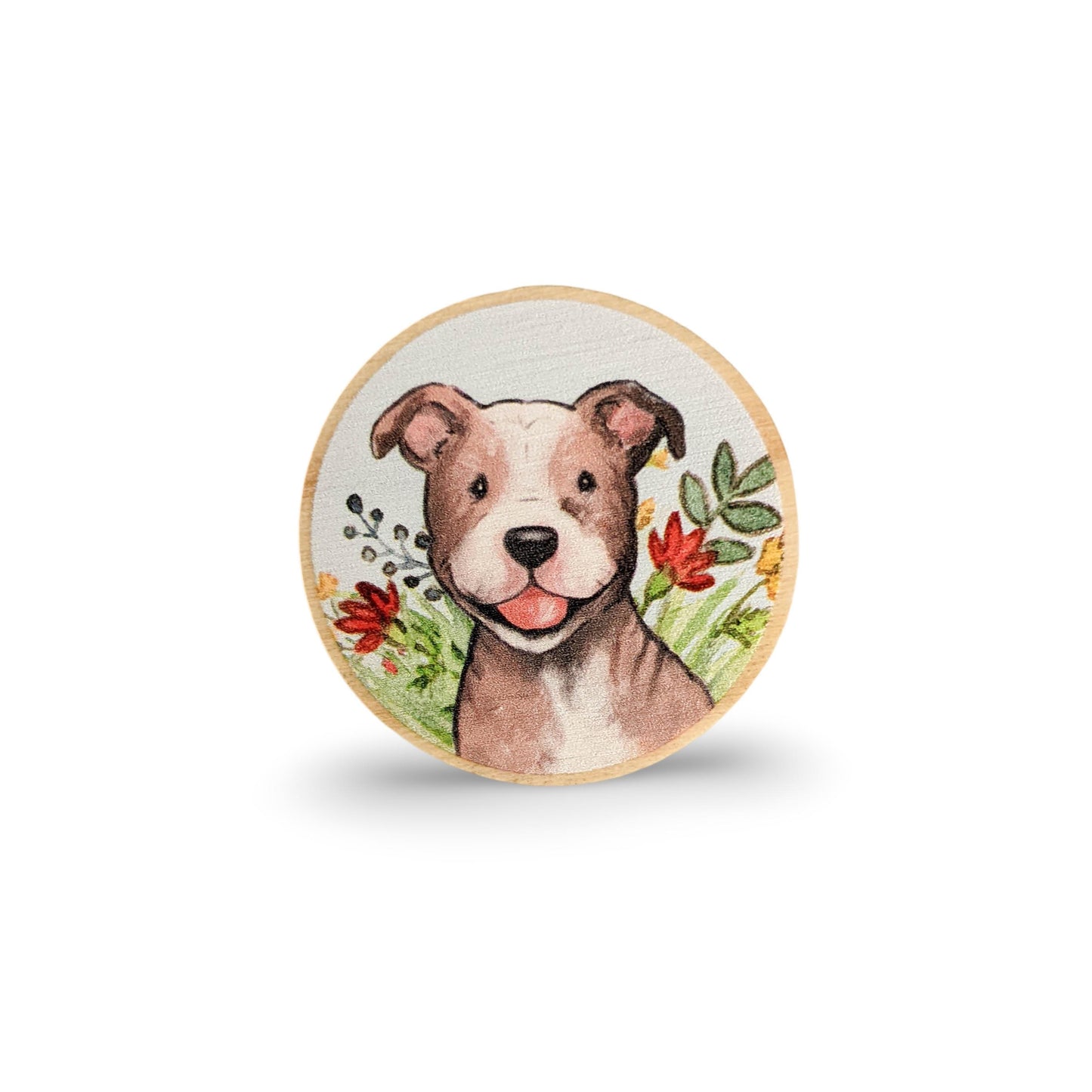 Wooden Pit Bull Pin, Staffordshire Terrier, Pitbull Lover Gift, Pitbull Mom, Dog Mom Gift, Dog Lover Gift, Stocking Stuffer