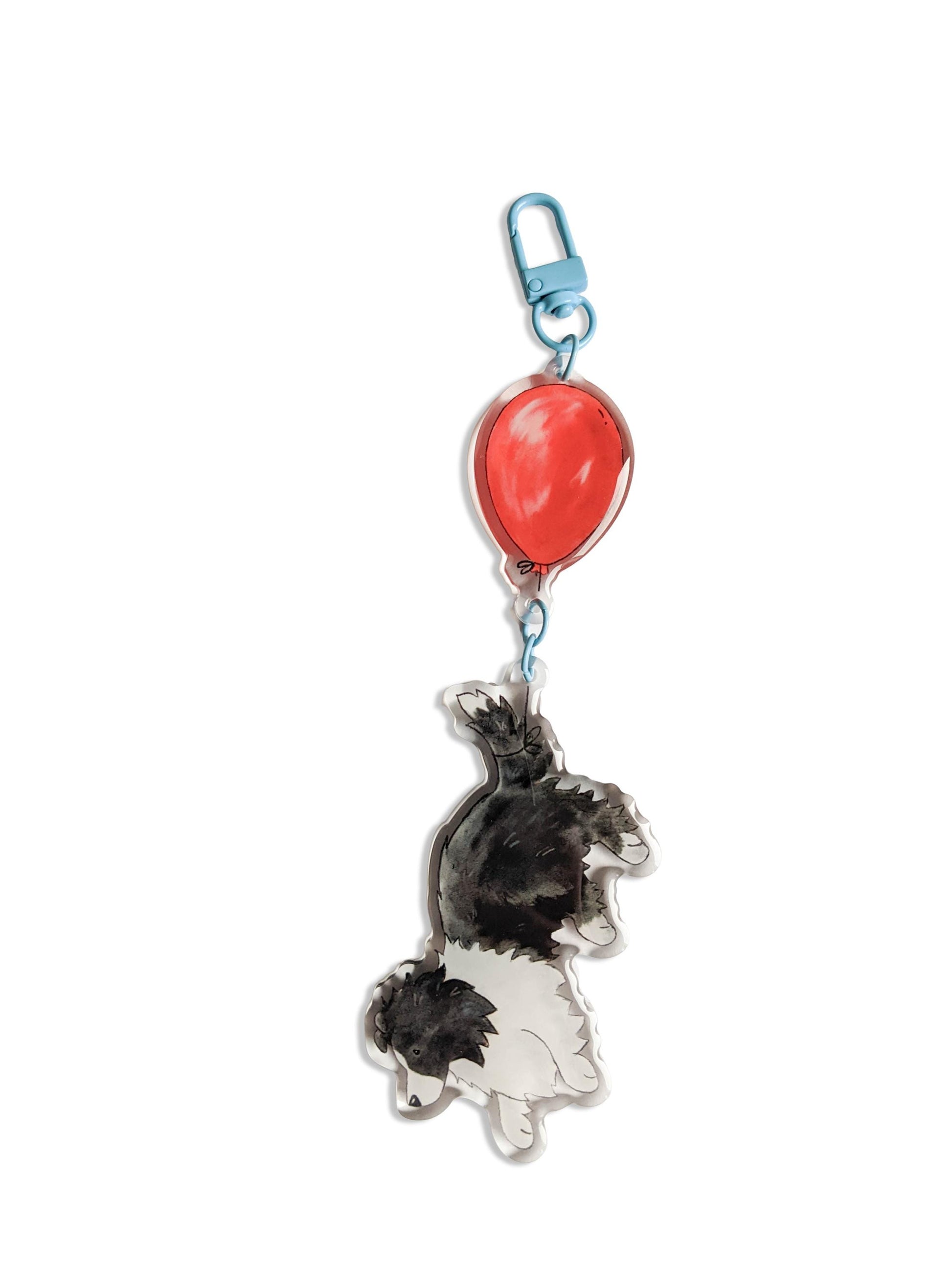 Acrylic Sheltie Keychain, Sheltie with Balloon, Gift for Sheltie Lover, Shetland Sheepdog Gift, Sheltie Gift, Dog Lover Gift, Sable, Merle