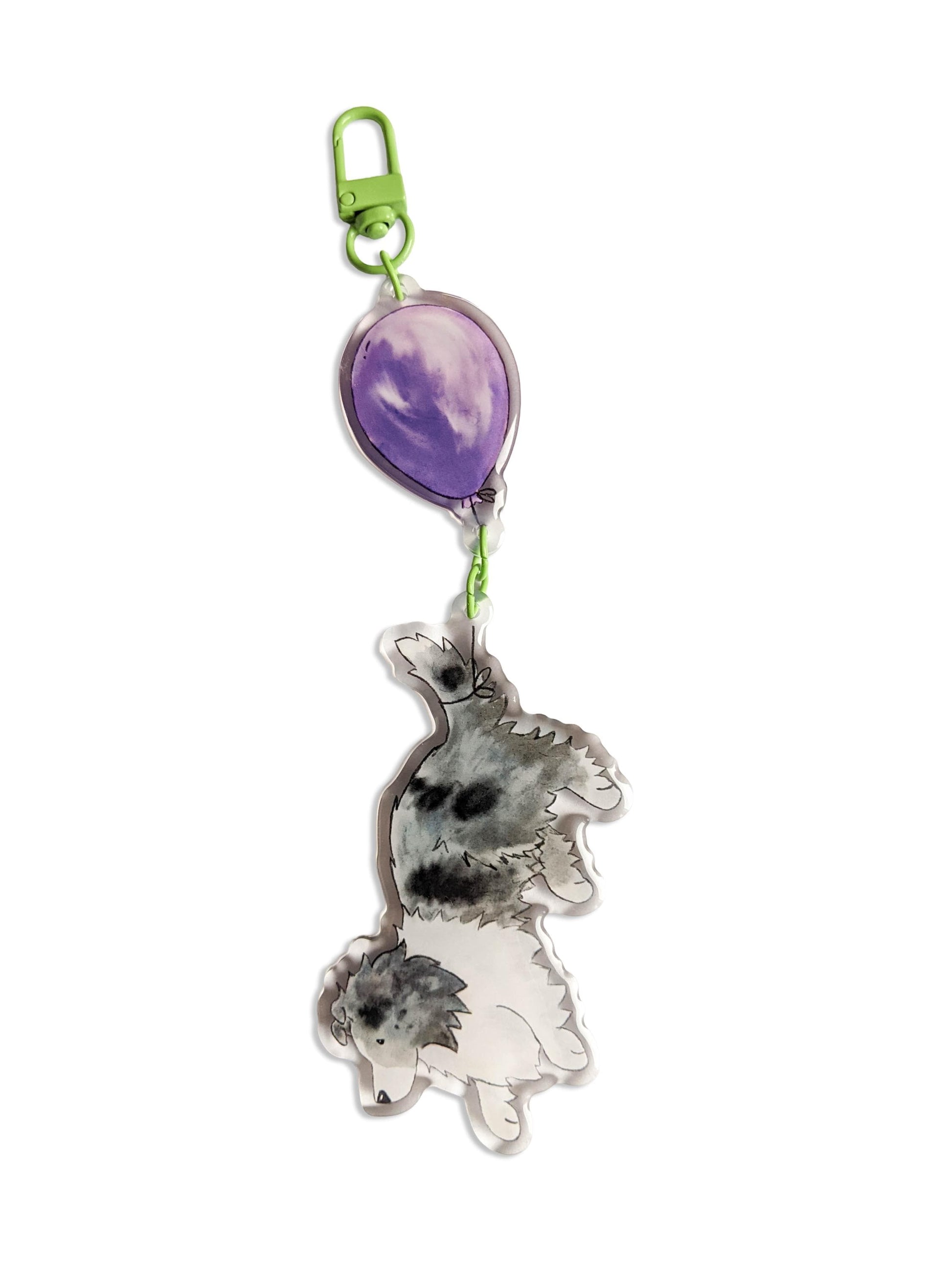 Acrylic Sheltie Keychain, Sheltie with Balloon, Gift for Sheltie Lover, Shetland Sheepdog Gift, Sheltie Gift, Dog Lover Gift, Sable, Merle