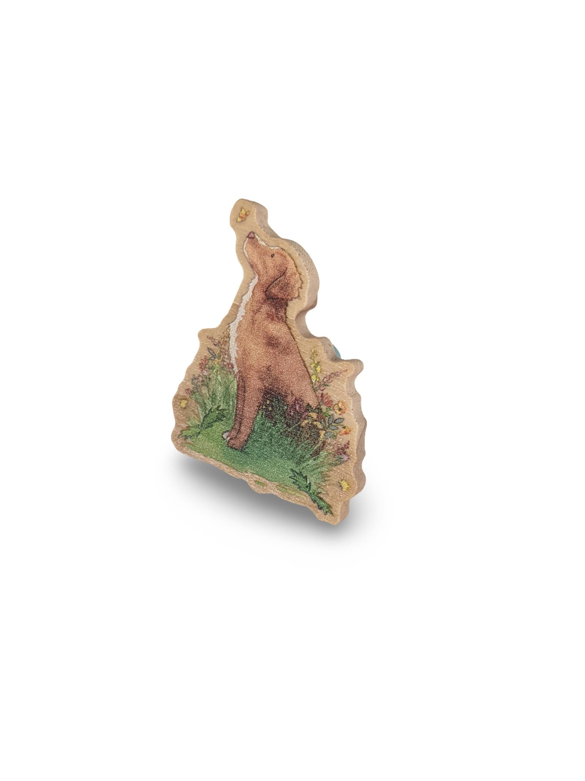Wooden Toller Pin, Toller Lover Gift, Toller Mom, Toller Jewelry, Nova Scotia Duck Tolling Retriever, Dog Lover Gift, Stocking Stuffer