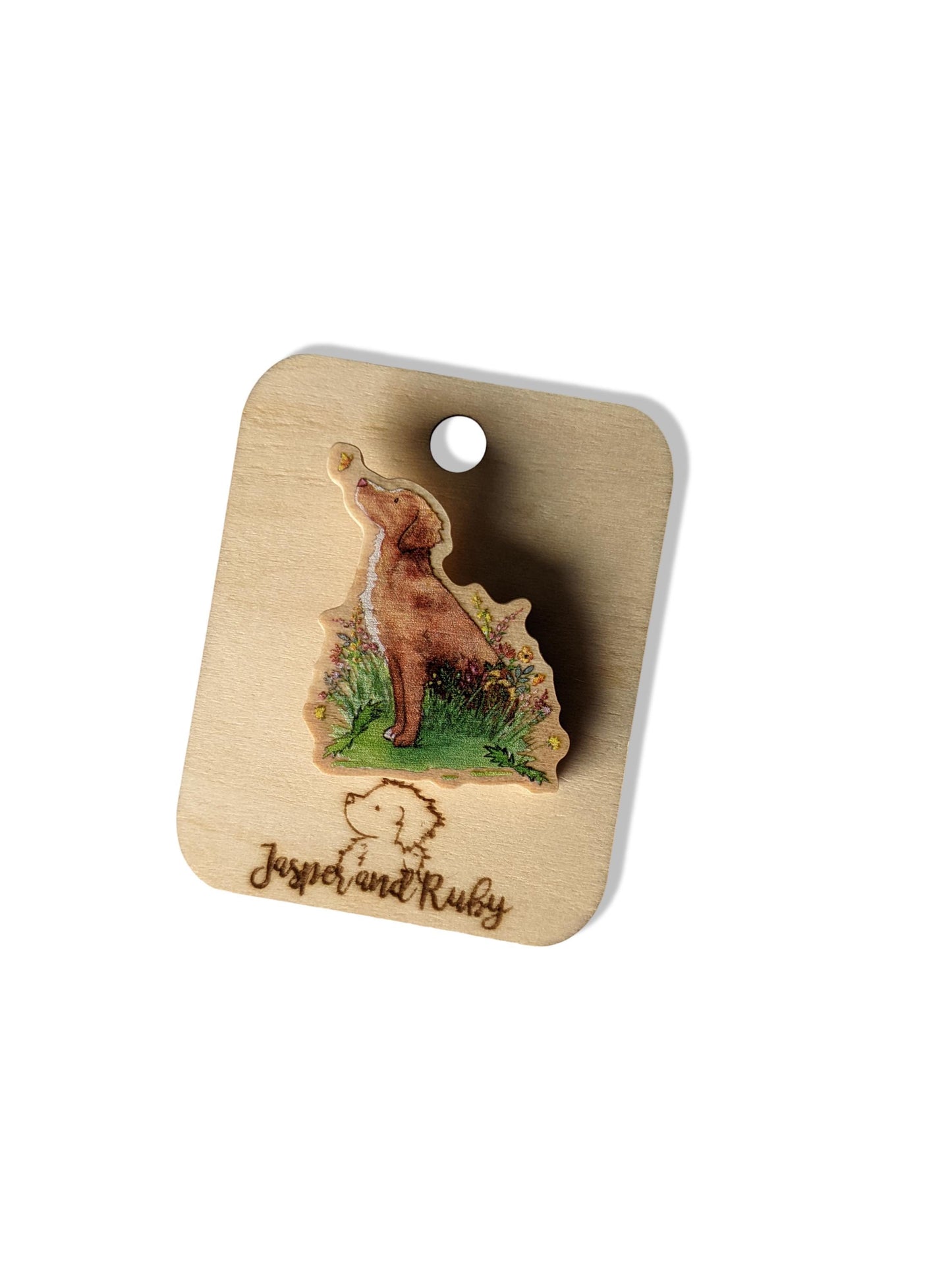 Wooden Toller Pin, Toller Lover Gift, Toller Mom, Toller Jewelry, Nova Scotia Duck Tolling Retriever, Dog Lover Gift, Stocking Stuffer