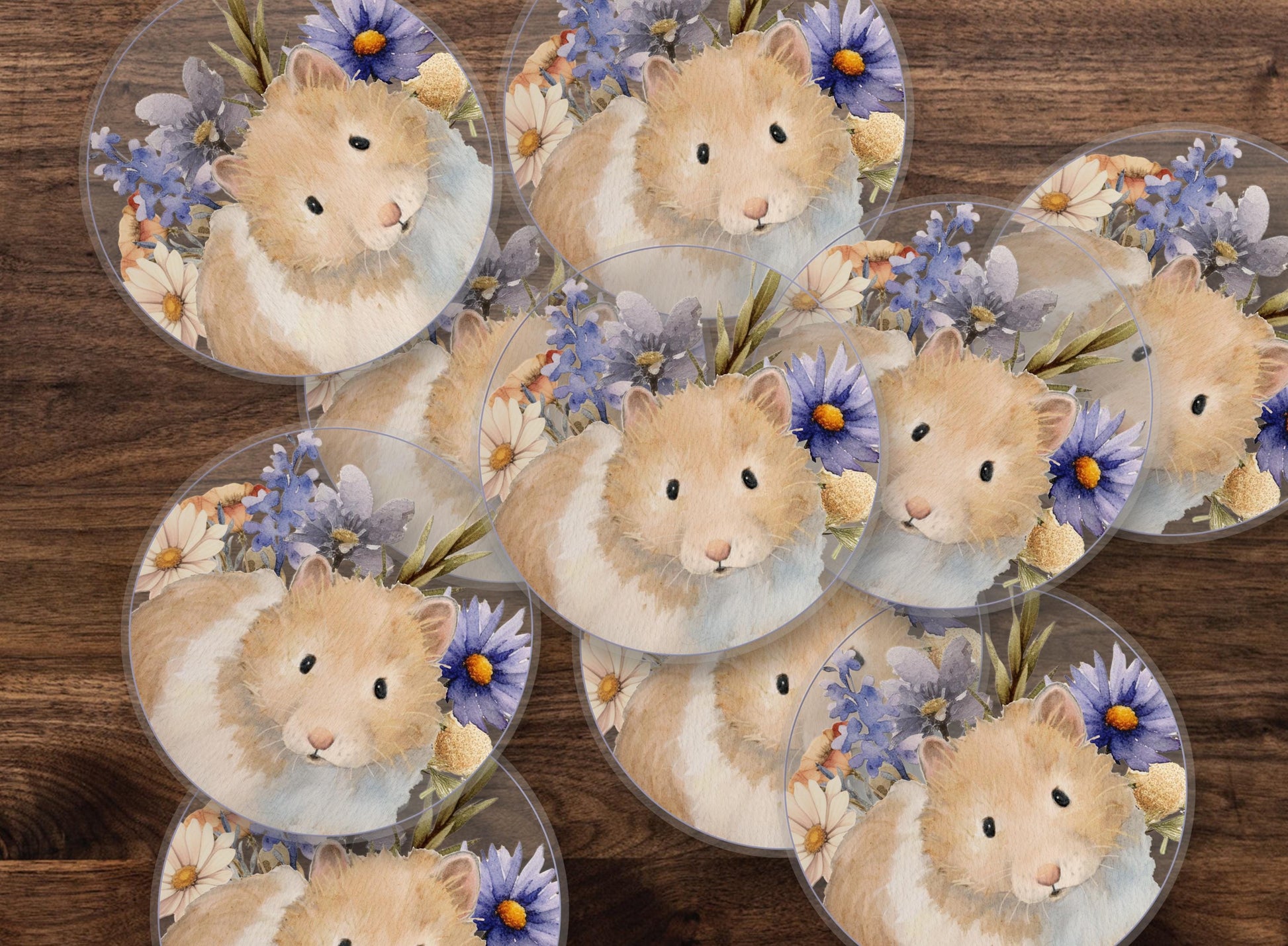 Cute Hamster Sticker, Golden Hamster, Syrian Hamster, hamster Owner Gift, Hamster Lover Gift, Watercolor Hamster