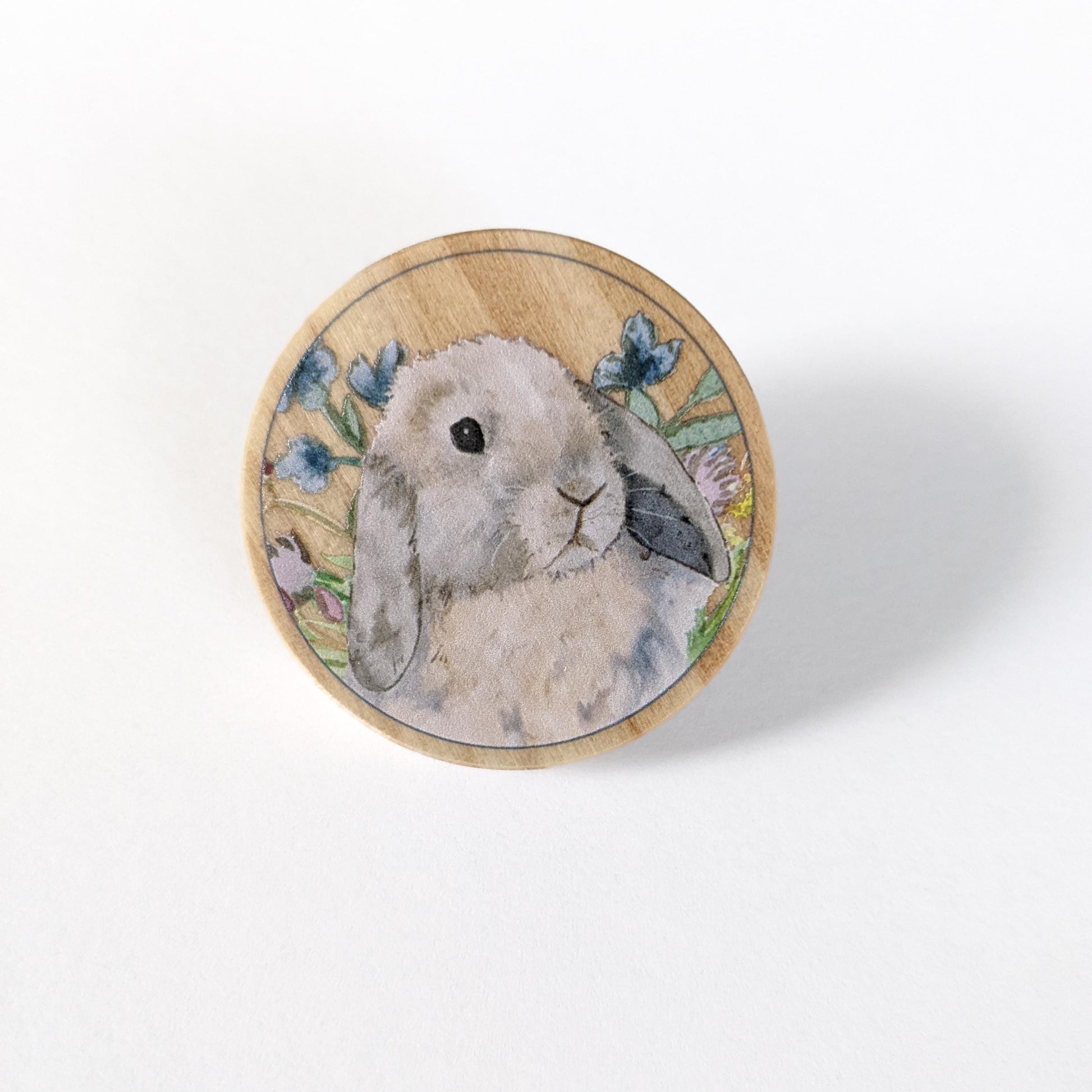 Wooden Holland Lop Pin, Blue Tort Holland Lop, Rabbit Lover Gift, Bunny Mom, Holland Lop Gift, Rabbit Pin, Bunny Gift, Stocking Stuffer