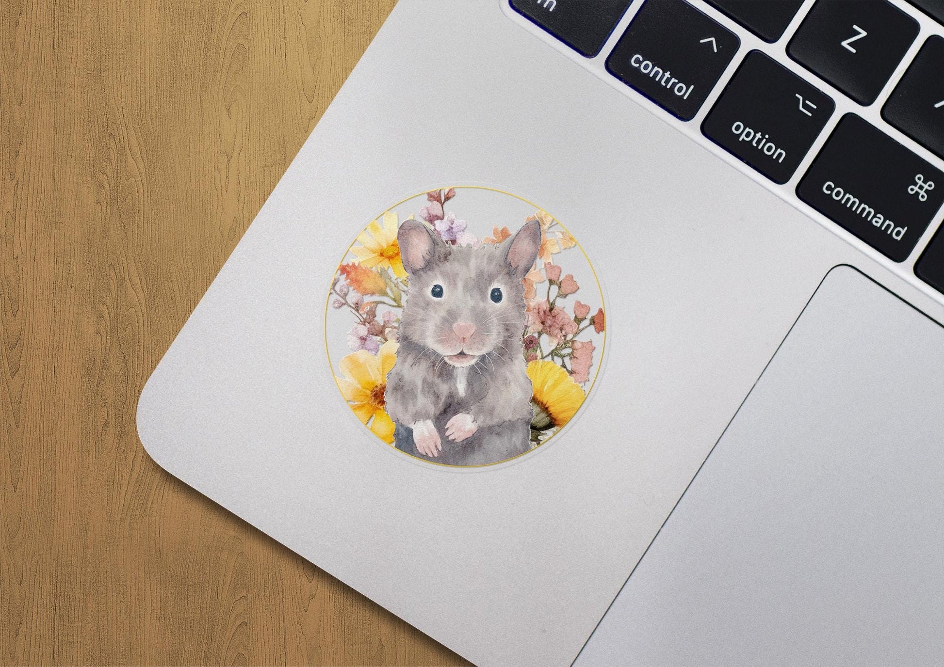 Cute Hamster Sticker, Gray Syrian Hamster, Hamster Owner Gift, Hamster Lover Gift, Pet Owner Gift, Watercolor Hamster, Hamster Mom