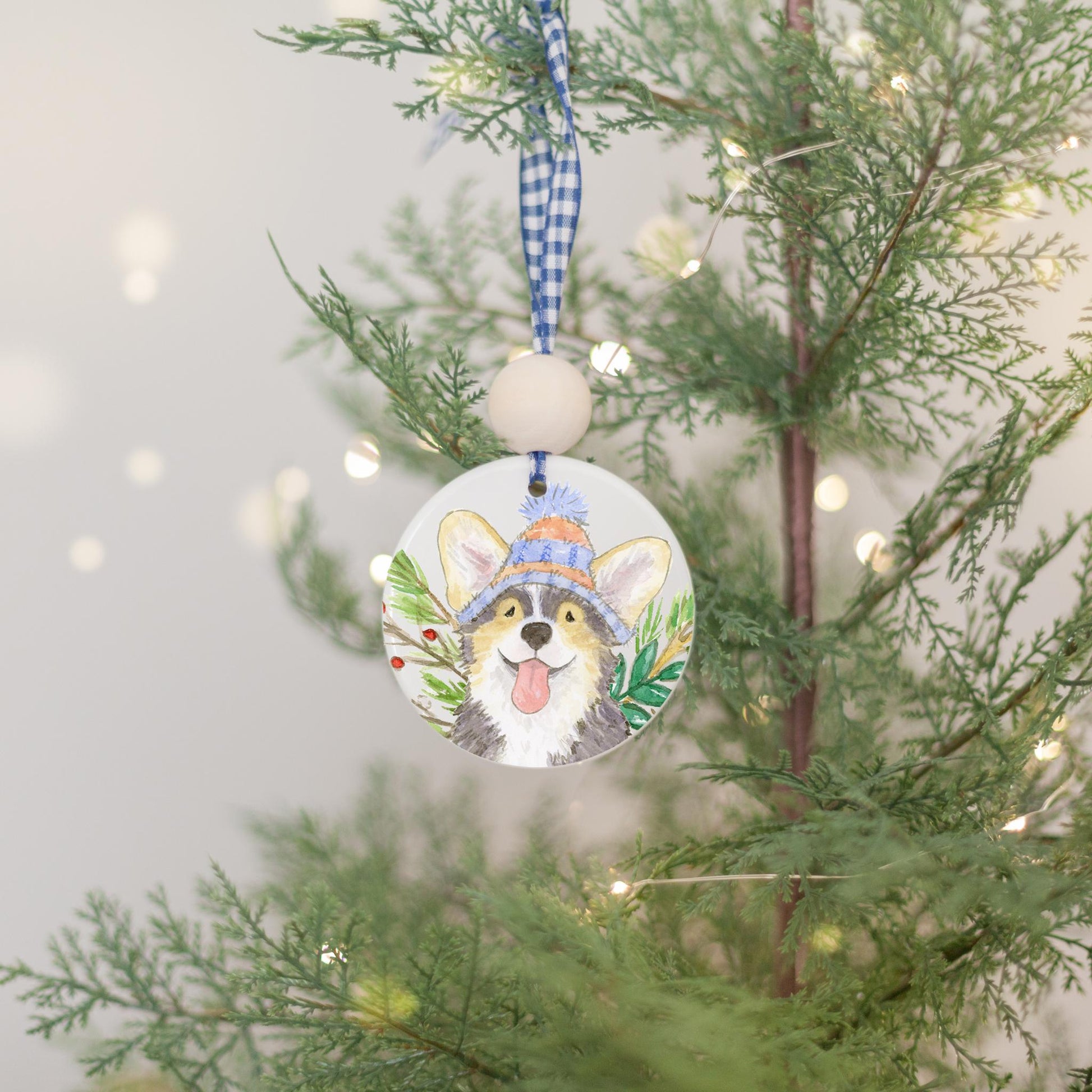 Personalized Tri Corgi Ornament, Corgi Gift, Corgi Lover Gift, Pembroke Corgi, Gift for Dog Owners, Dog Mom Gift, Dog Lover Gift