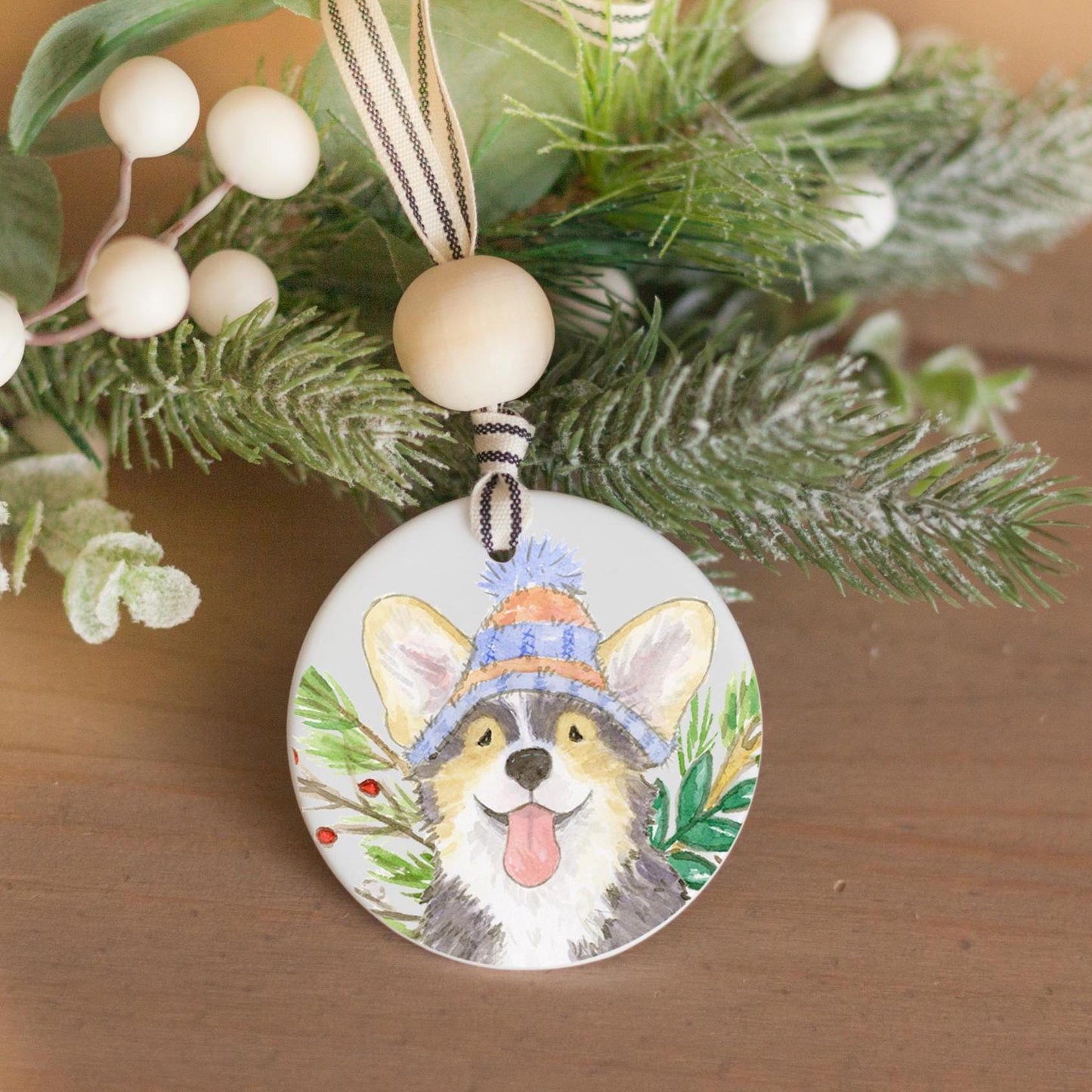 Personalized Tri Corgi Ornament, Corgi Gift, Corgi Lover Gift, Pembroke Corgi, Gift for Dog Owners, Dog Mom Gift, Dog Lover Gift