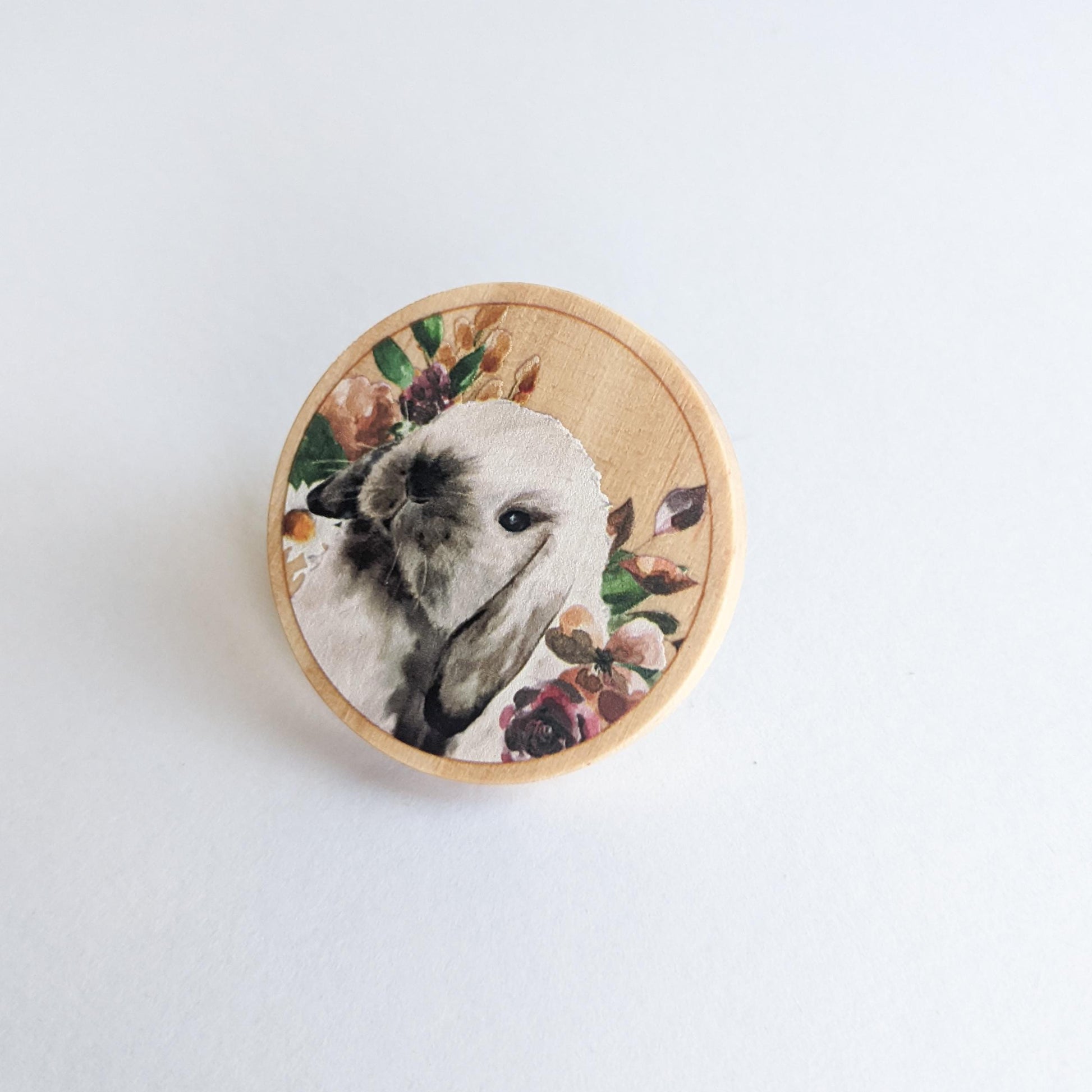 Wooden Holland Lop Pin, Sable Point Holland Lop, Rabbit Lover Gift, Bunny Mom, Holland Lop Gift, Bunny Gift, Stocking Stuffer