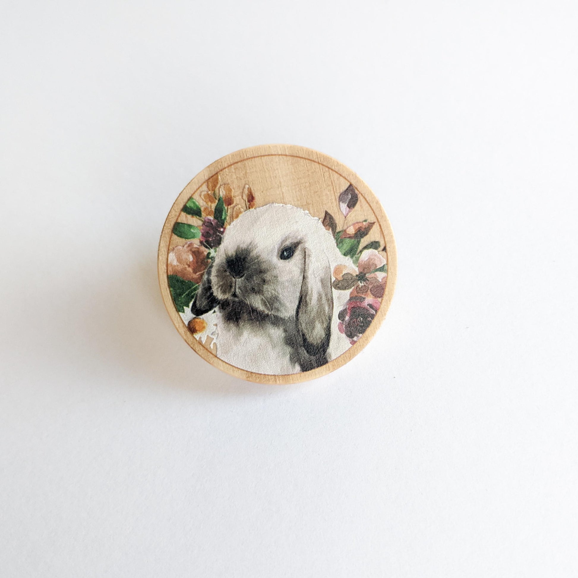Wooden Holland Lop Pin, Sable Point Holland Lop, Rabbit Lover Gift, Bunny Mom, Holland Lop Gift, Bunny Gift, Stocking Stuffer