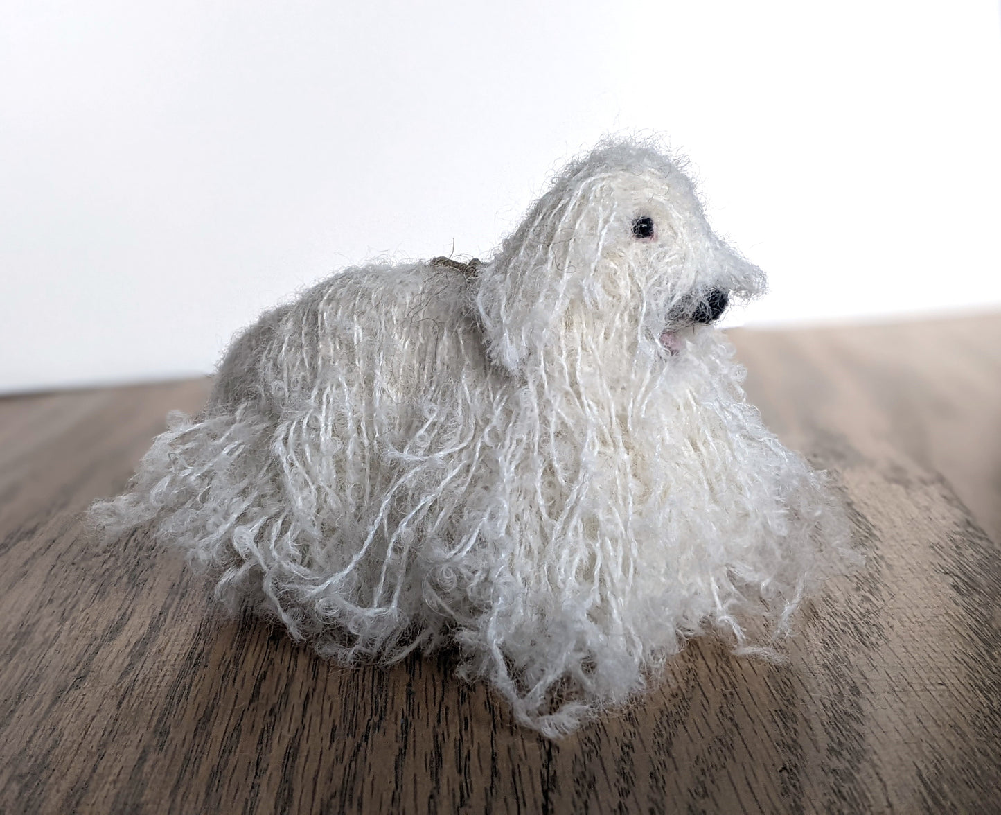 komondor dog needle felted from alpaca wool