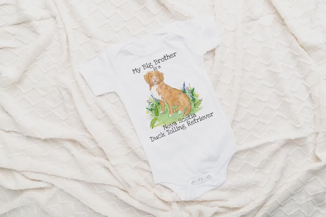 Toller Bodysuit, Toller Baby Clothes, Nova Scotia Duck Tolling Retriever, Toller Lover, Baby Gift, Toller Big Sister, Toller Big Brother