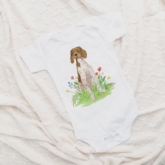 German Shorthaired Pointer Baby Bodysuit, GSP Baby Gift, Pointer Lover, Baby Shower Gift, Big Sister, Big Brother, Birth Announcement