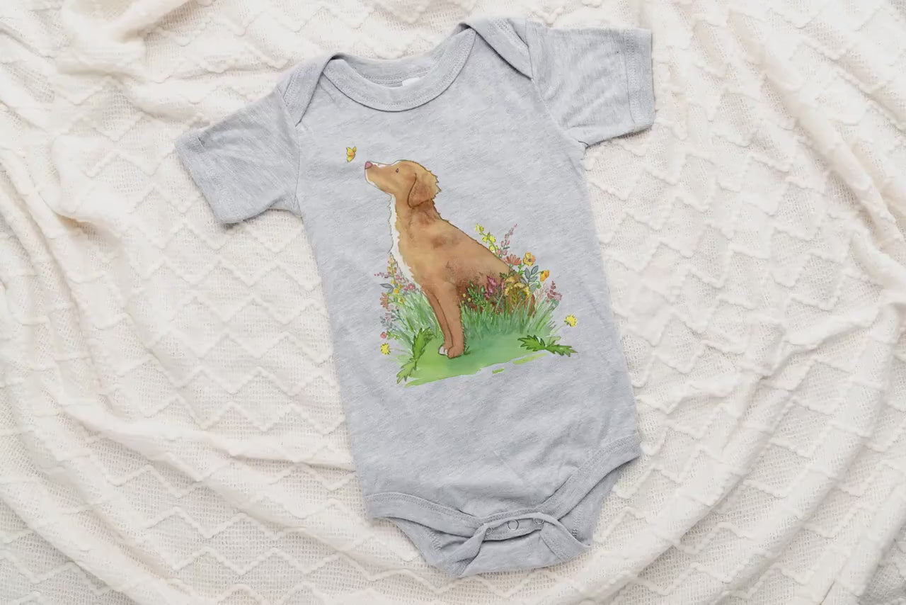 Toller Bodysuit, Toller Baby Clothes, Nova Scotia Duck Tolling Retriever, Toller Lover, Baby Gift, Toller Big Sister, Toller Big Brother