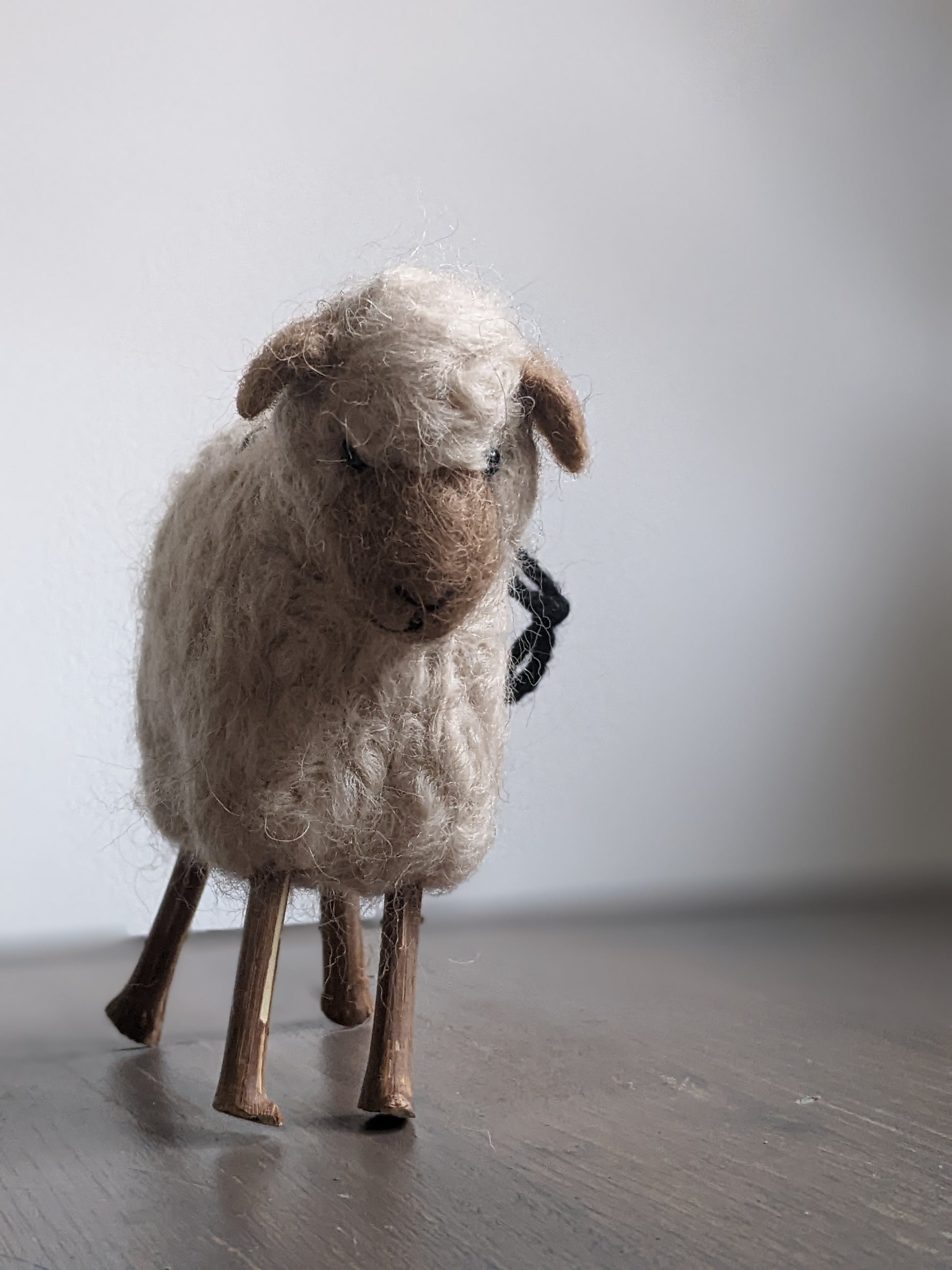 lamb made from needle felted alpaca wool